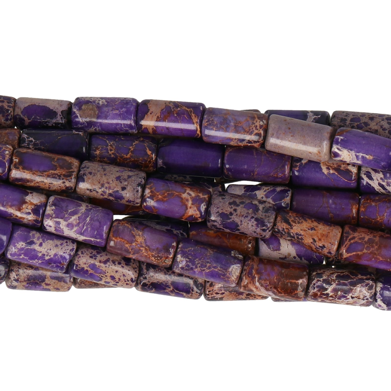 purple impression jasper smooth tube 8x4mm | 15/16-inch strand