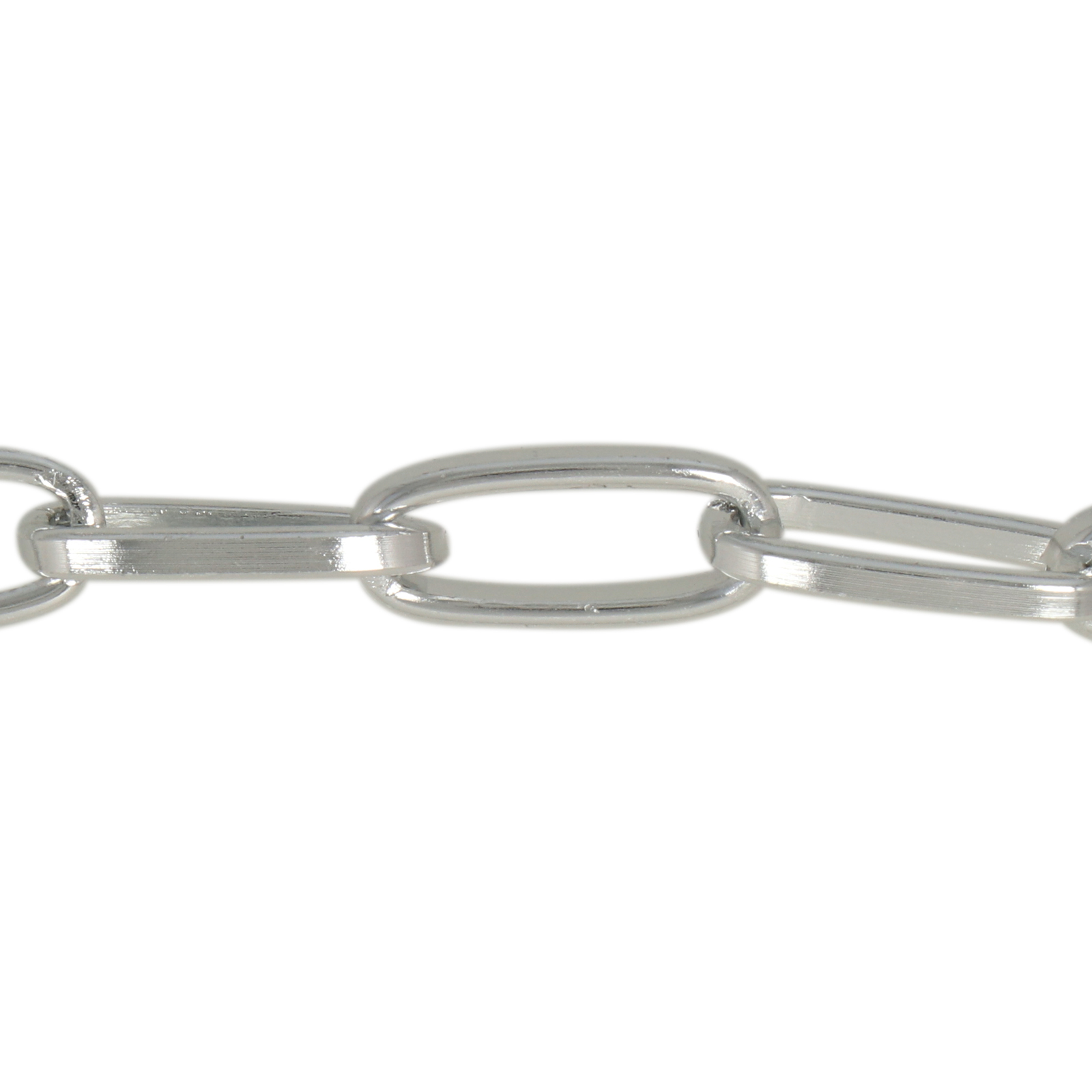 silver color aluminum chain - rectangle 19x8mm | 1mt