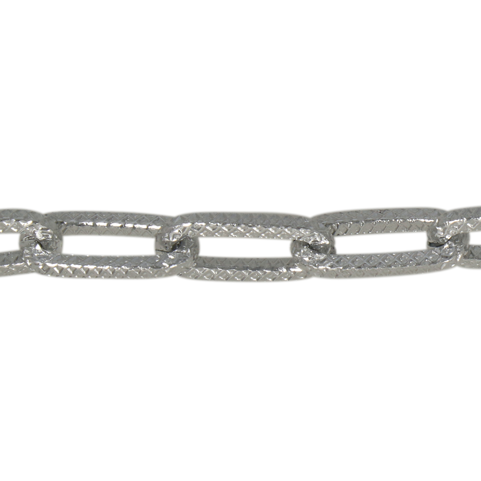 silver color aluminum chain - knurled rectangle 18x8mm | 1mt