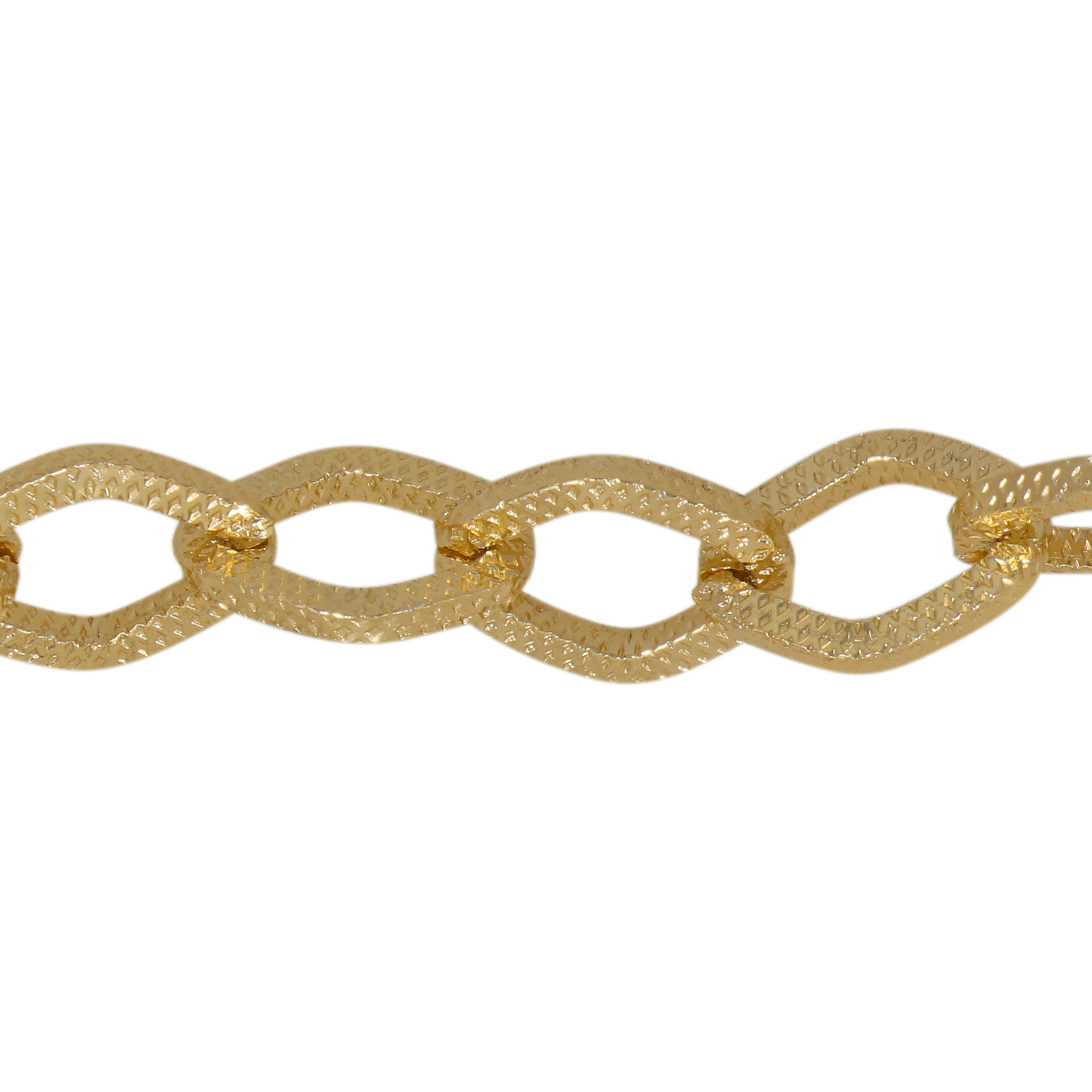 gold color aluminum chain - diamond squared 16x12mm | 1mt