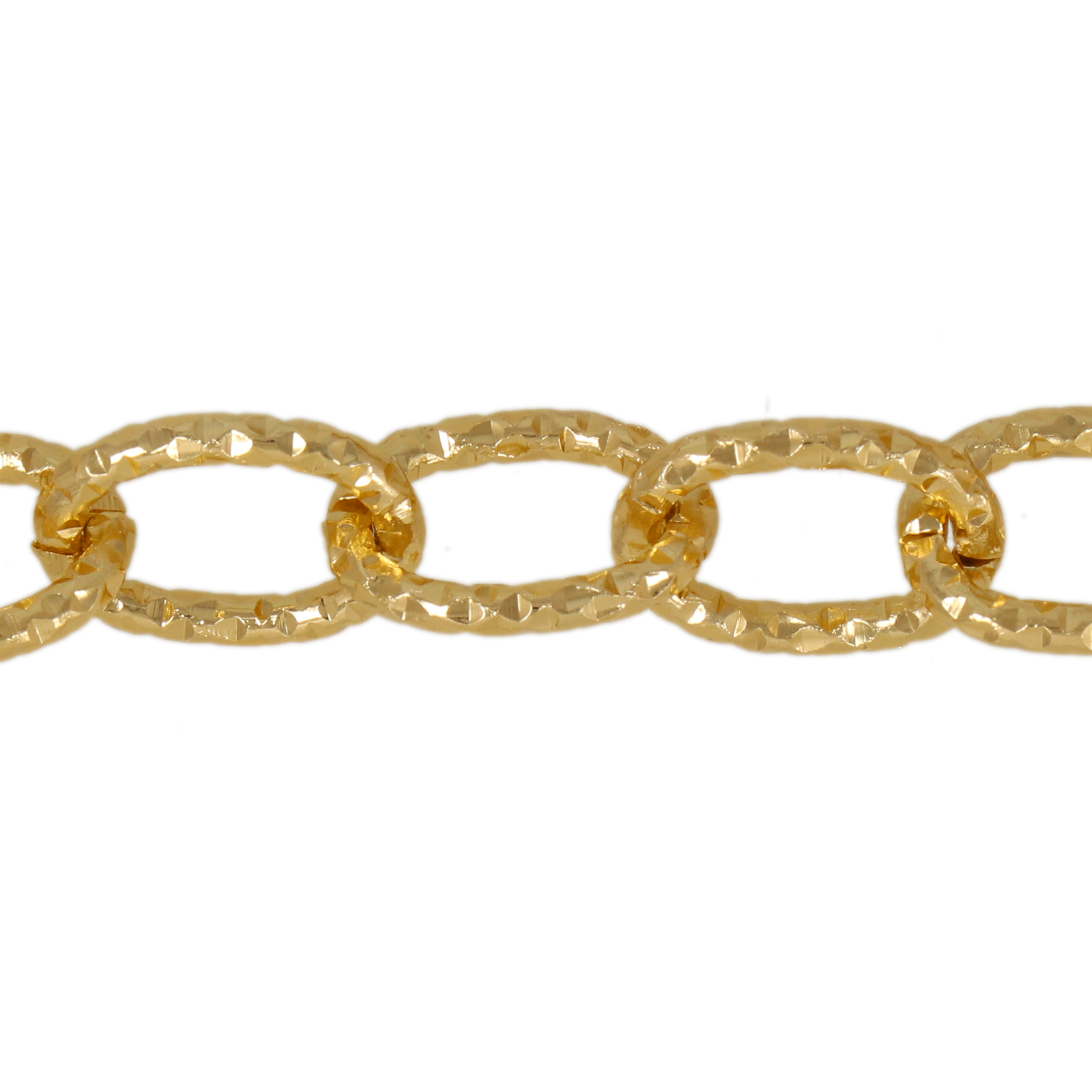 gold color aluminum chain - diamond cutoval cable 18x13mm | 1mt