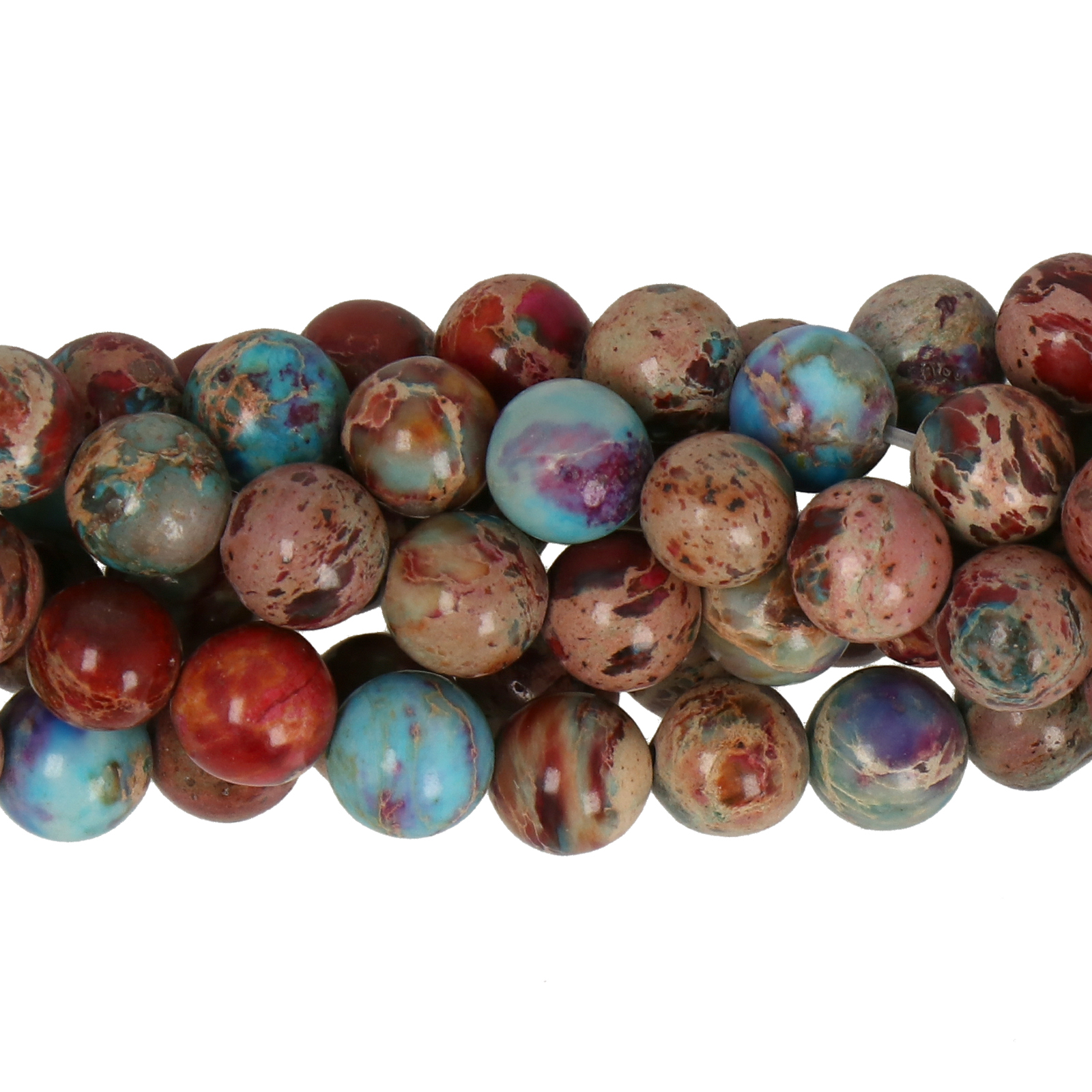 dyed red/turquoise impression jasper smooth round 6mm | 15pc