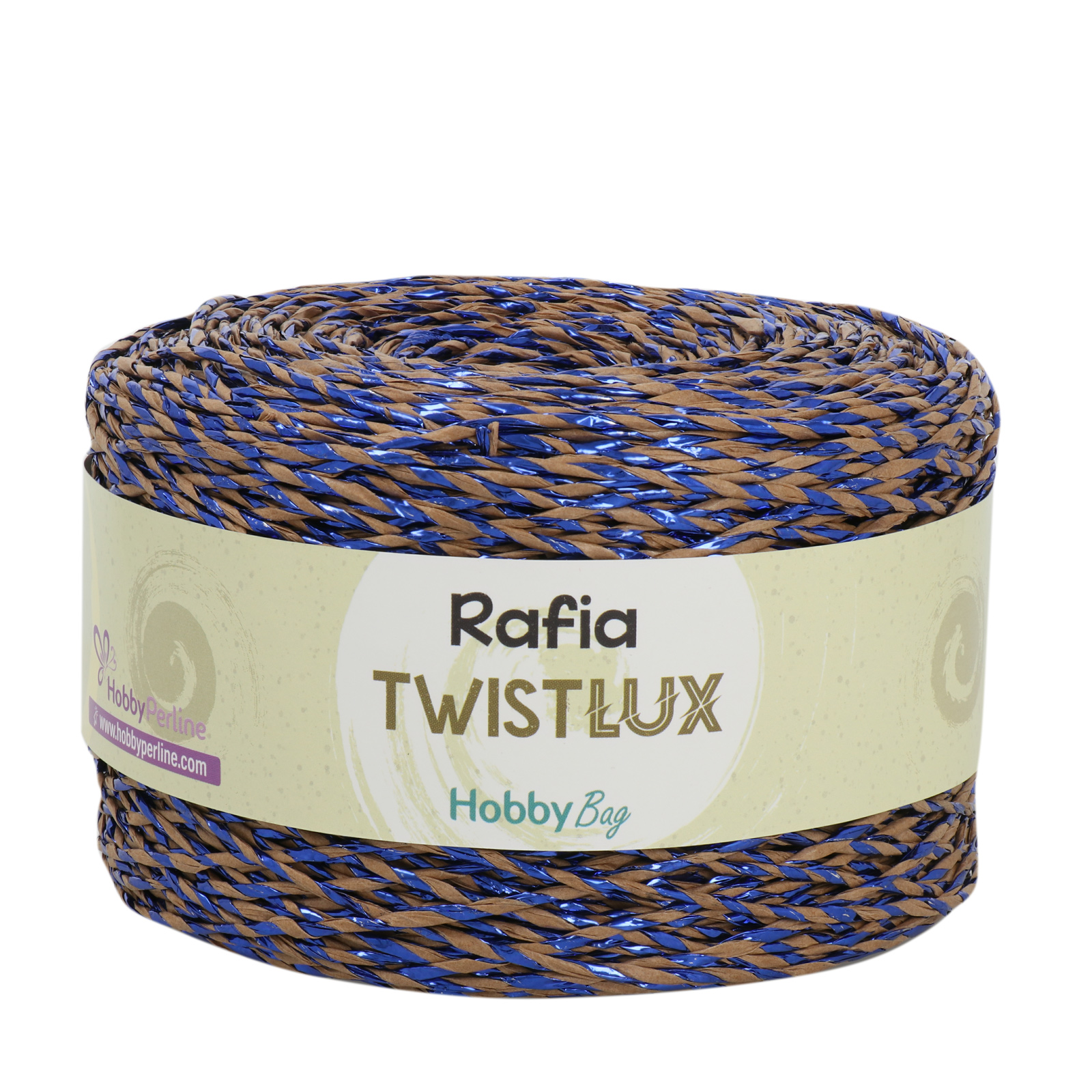 rafia twist lux hobbybag - natural/blue- 250gr (250mt) | 1pc