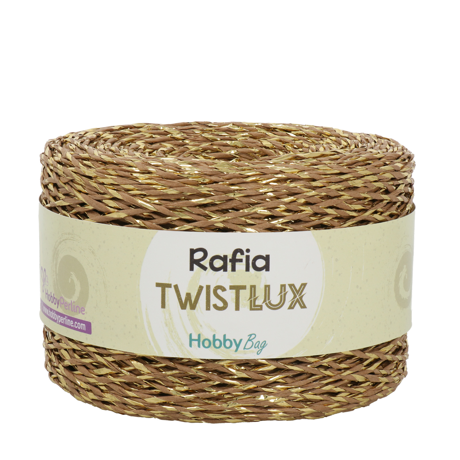 rafia twist lux hobbybag - natural/gold - 250gr (250mt) | 1pc