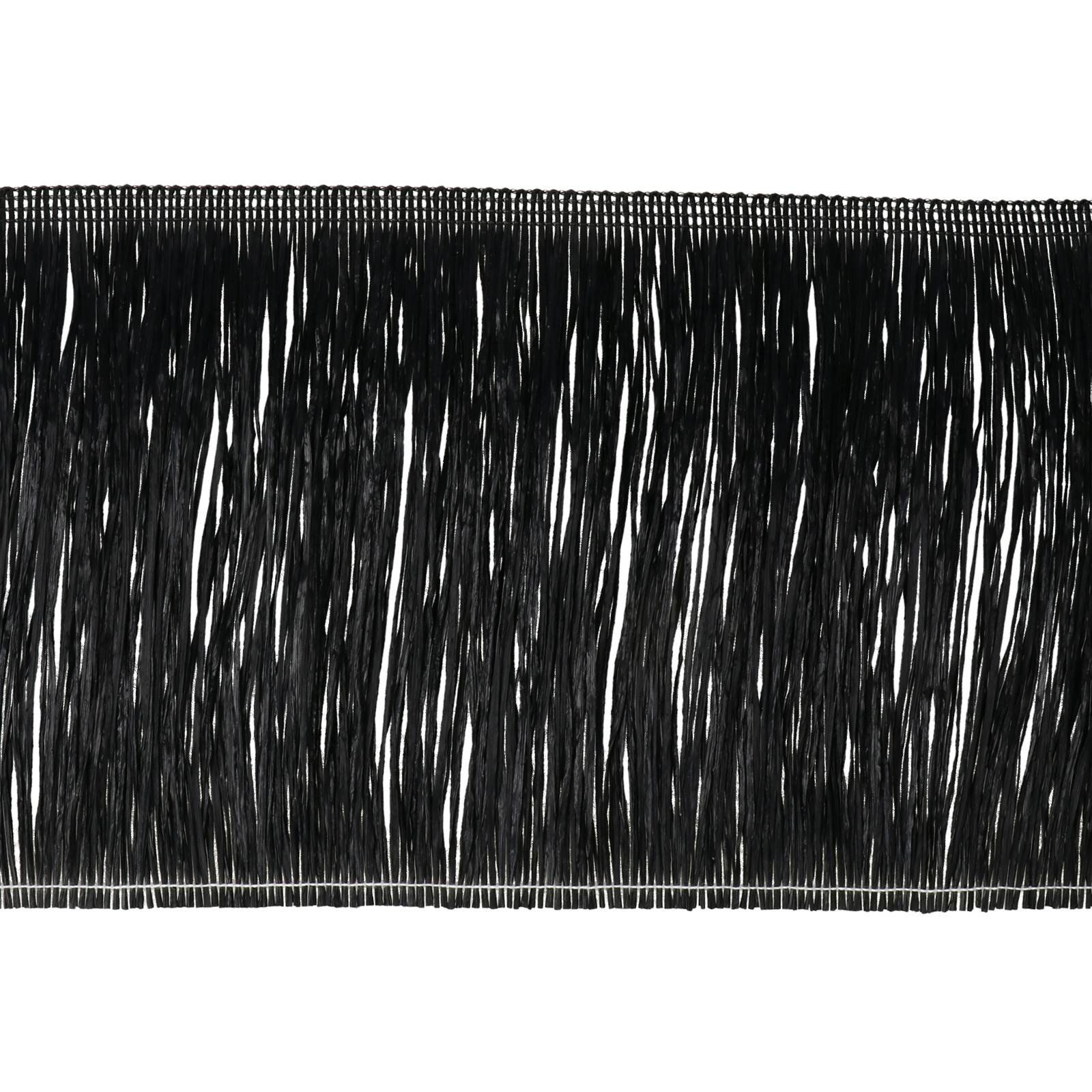 raffia fringe for bags - black - 15 cm | 50cm