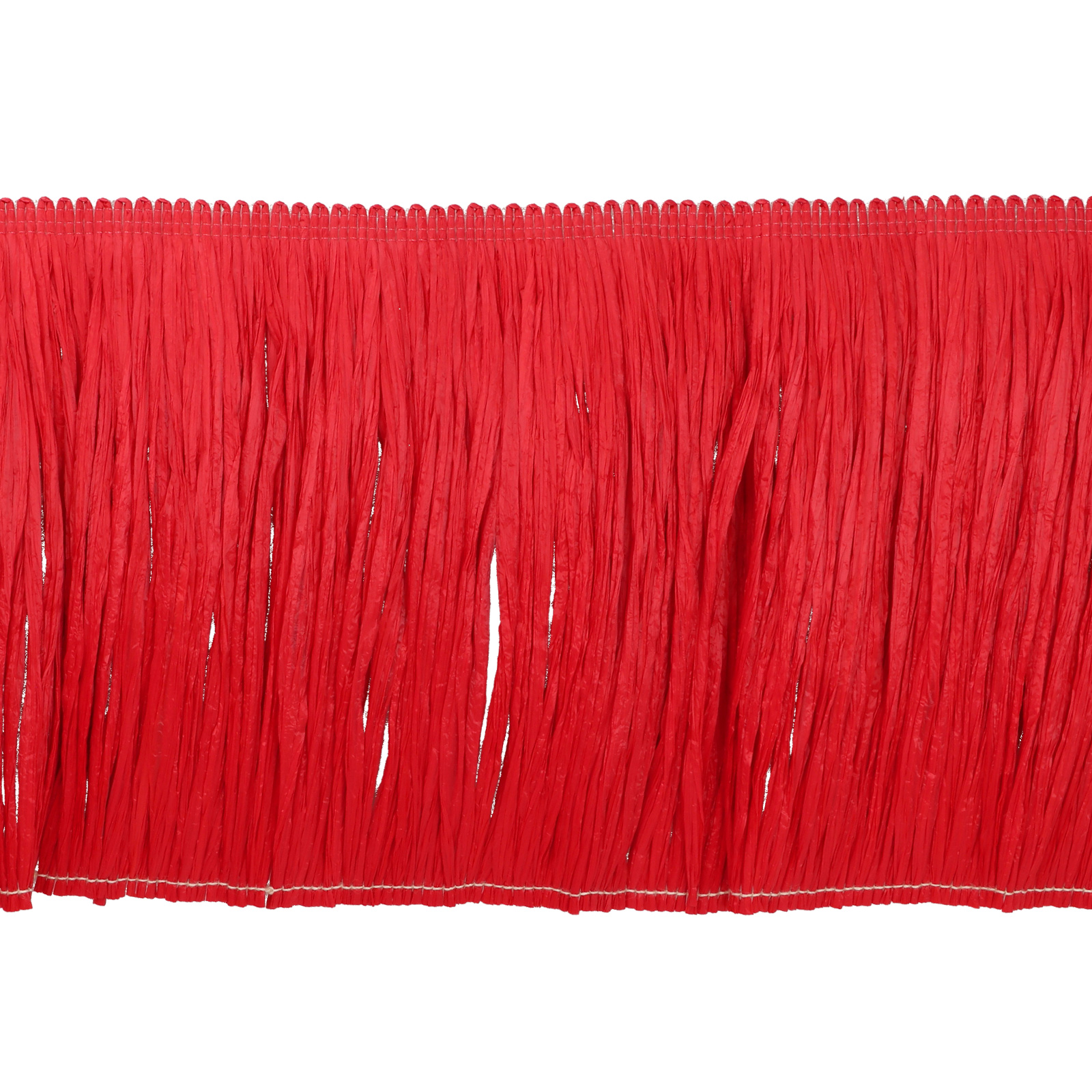 raffia fringe for bags - red - 15 cm | 50cm