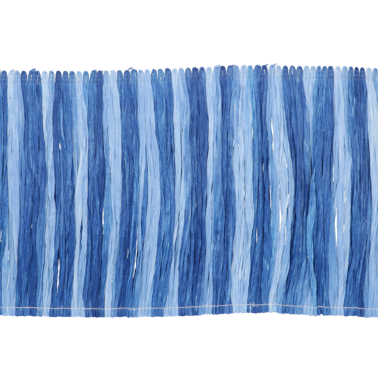 raffia fringe for bags - blue mix - 15 cm | 50cm