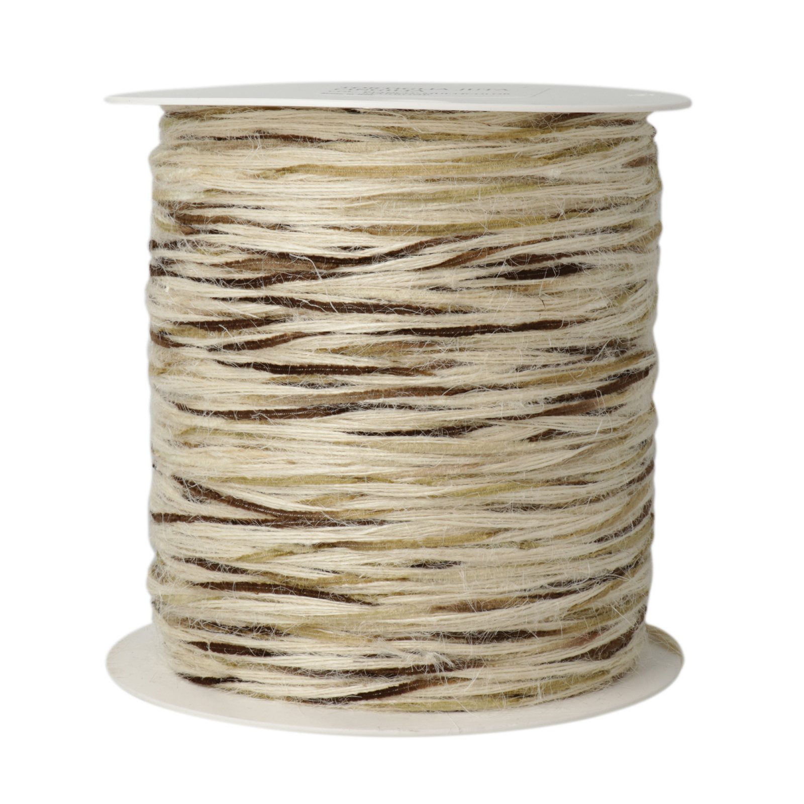 hobbybag jute and chenille cord - white/multicolor brown - 500gr aprox. | 1pc