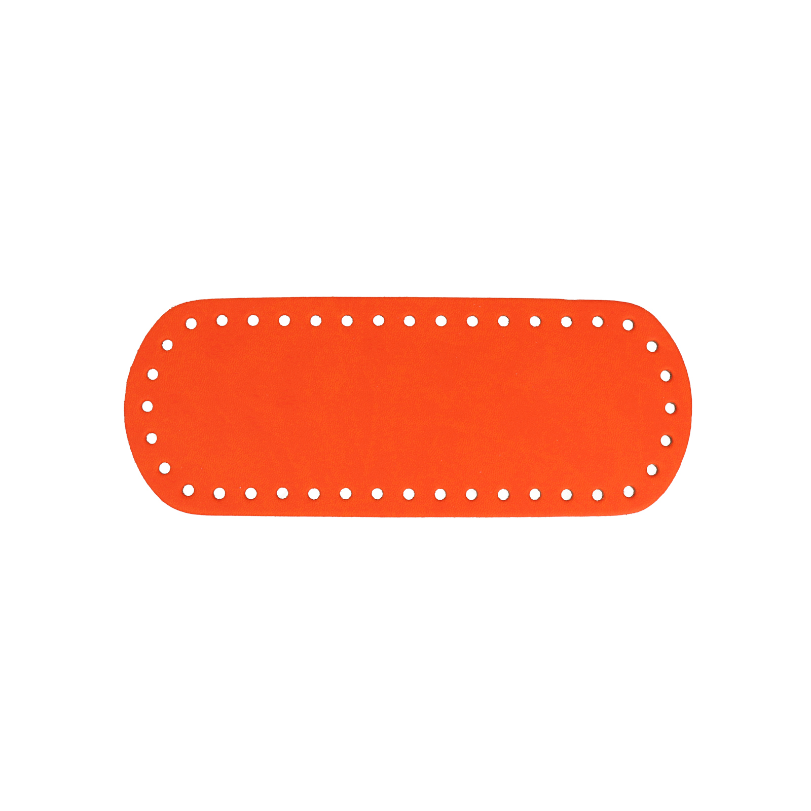 orange pu leather bottom bag oval 21x8cm | 1pc