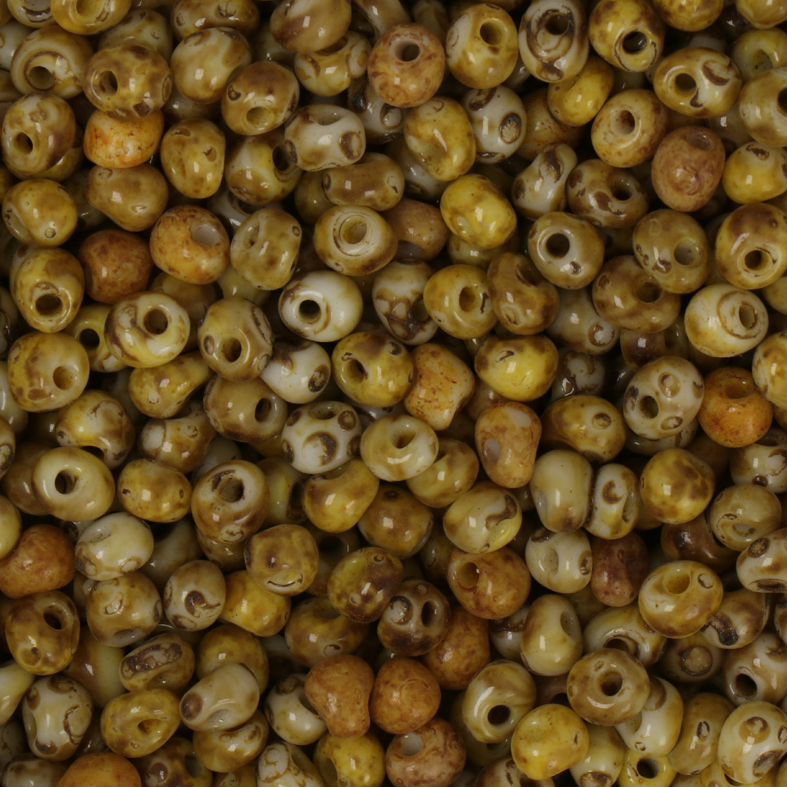frizzy glass bead - yellow mix - drop 4mm (300pc aprox.) | 30gr