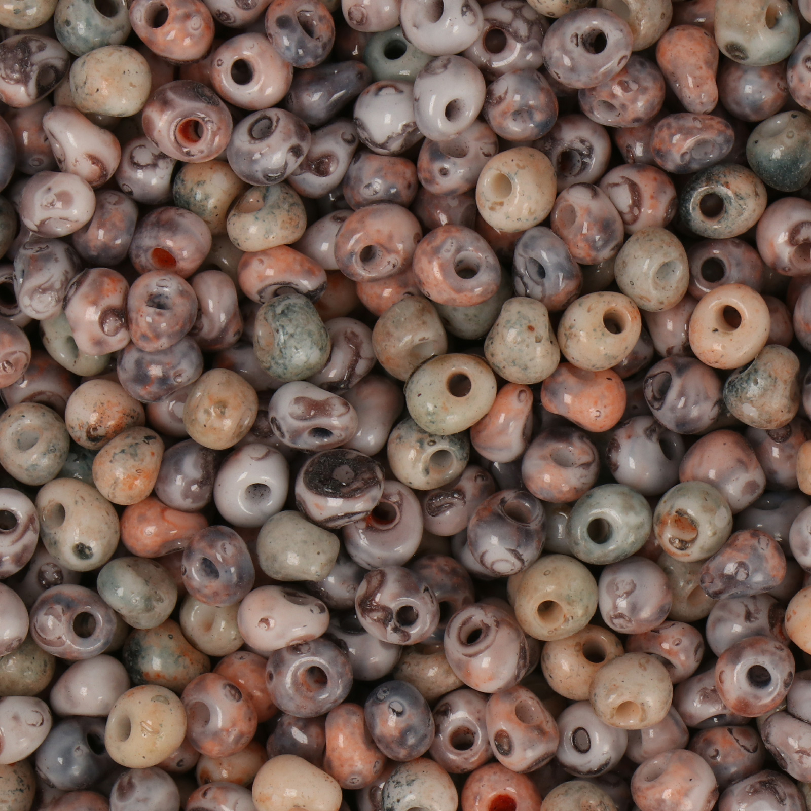 frizzy glass bead - pink mix - drop 4mm (300pc aprox.) | 30gr