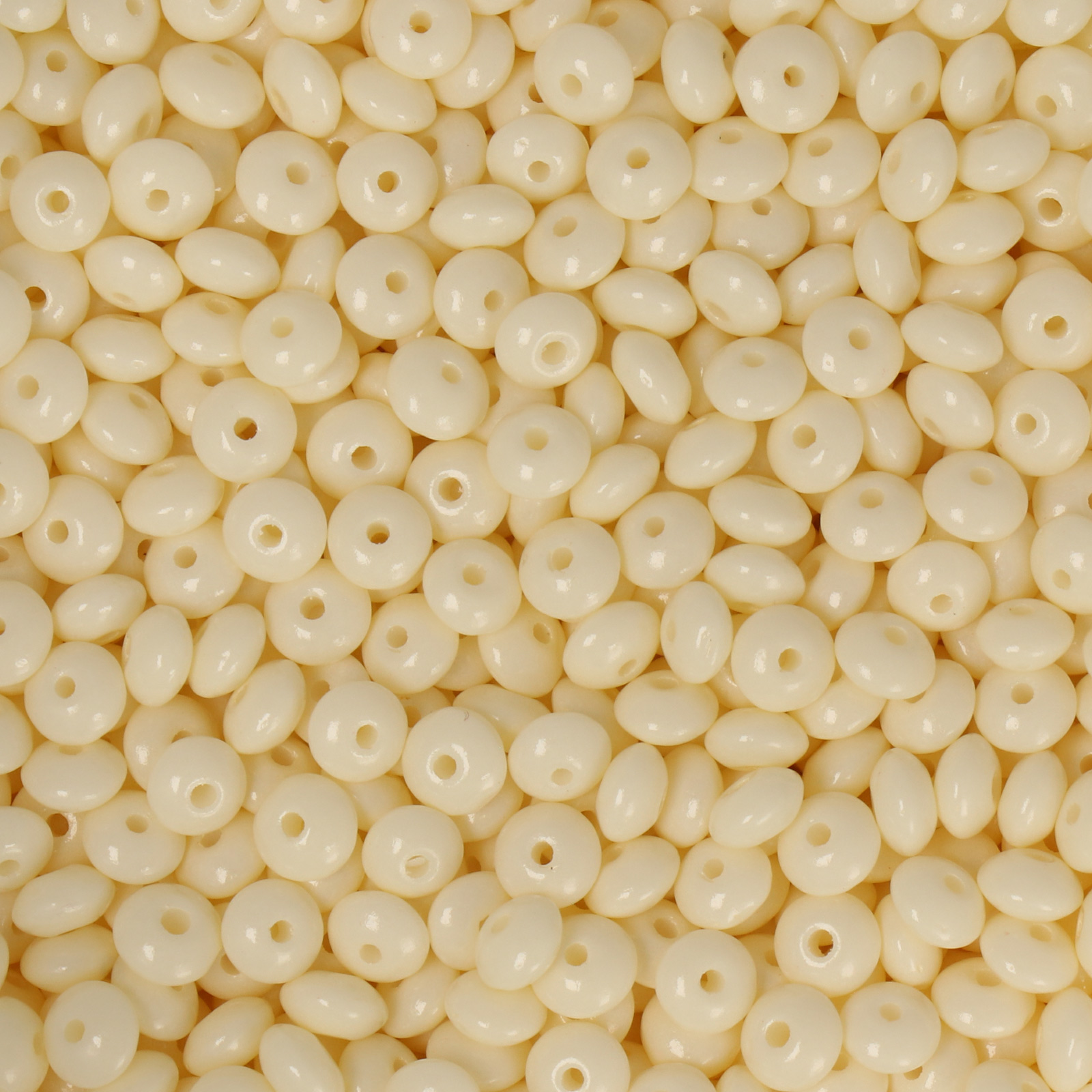 frizzy glass bead - cream - roundelle 4x2mm (420pc aprox.) | 30gr
