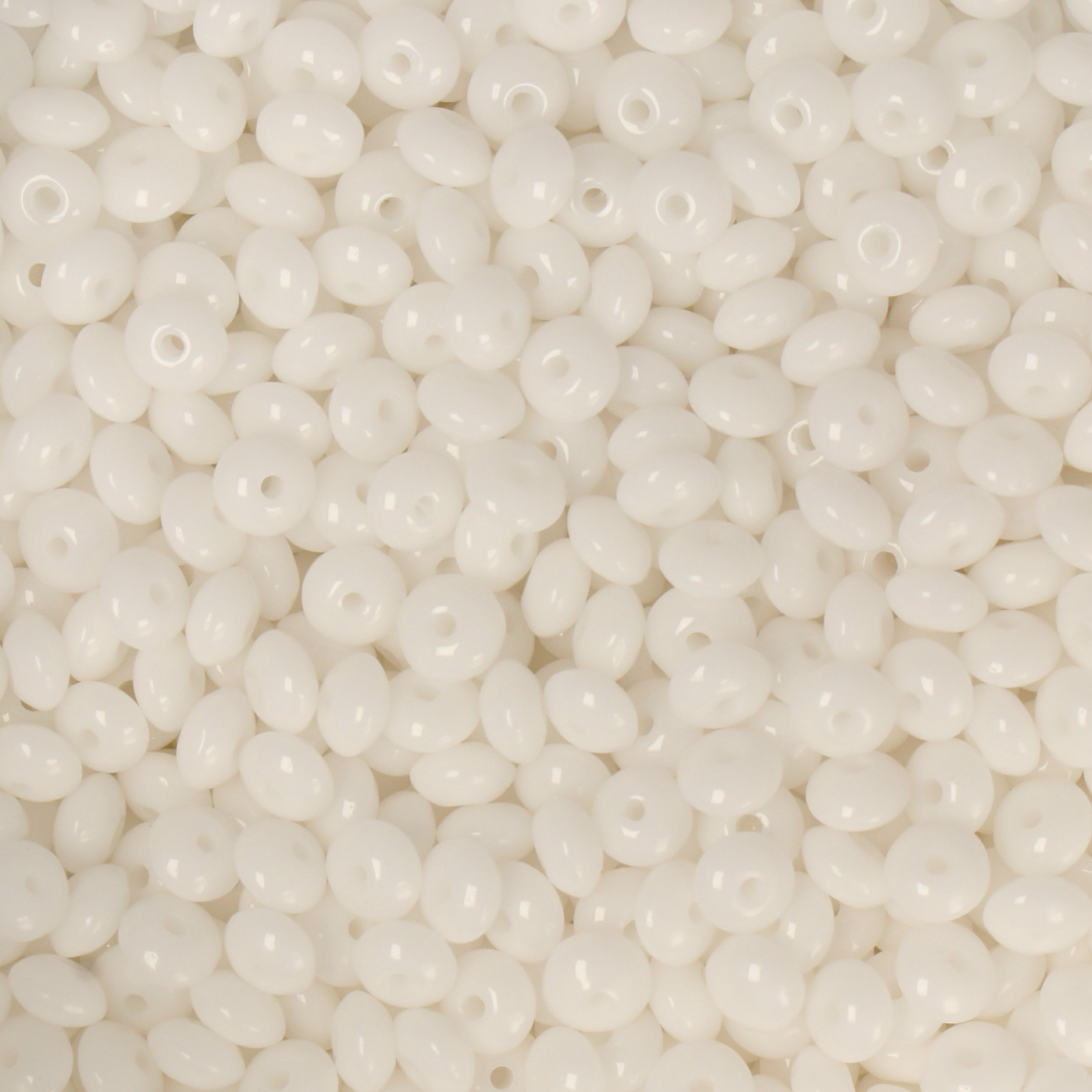 frizzy glass bead - white - roundelle 4x2mm (420pc aprox.) | 30gr