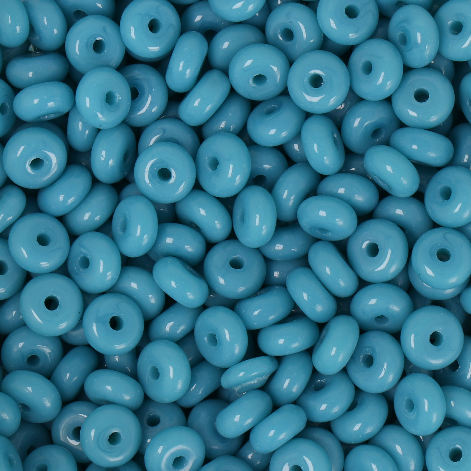 frizzy glass bead - denim blue - roundelle 6x3mm (150pc aprox.) | 30gr