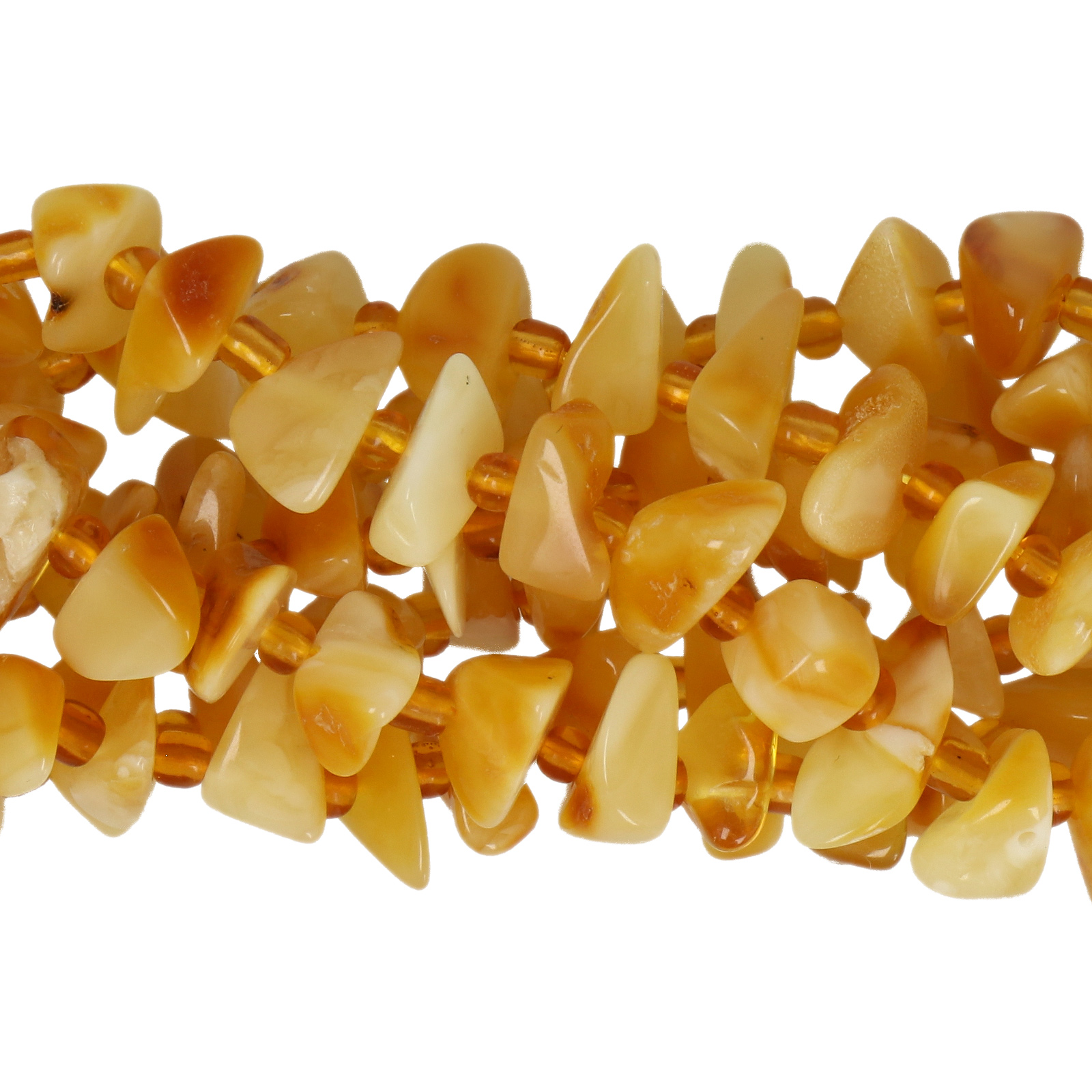 baltischer bernstein butter honig chips 10-15mm ca | strang 38/40cm