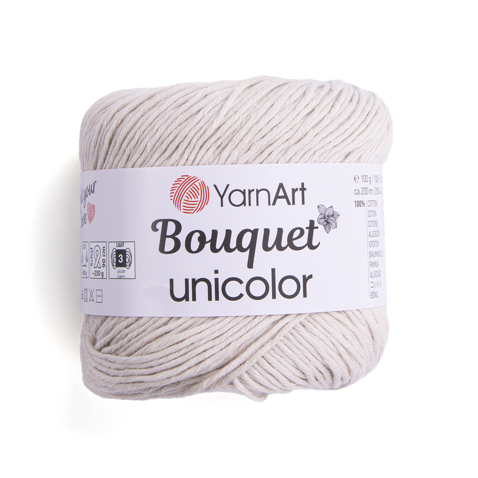 yarnart bouquet unicolor - ecrù (3205) - 100gr (200mt) | 1pc