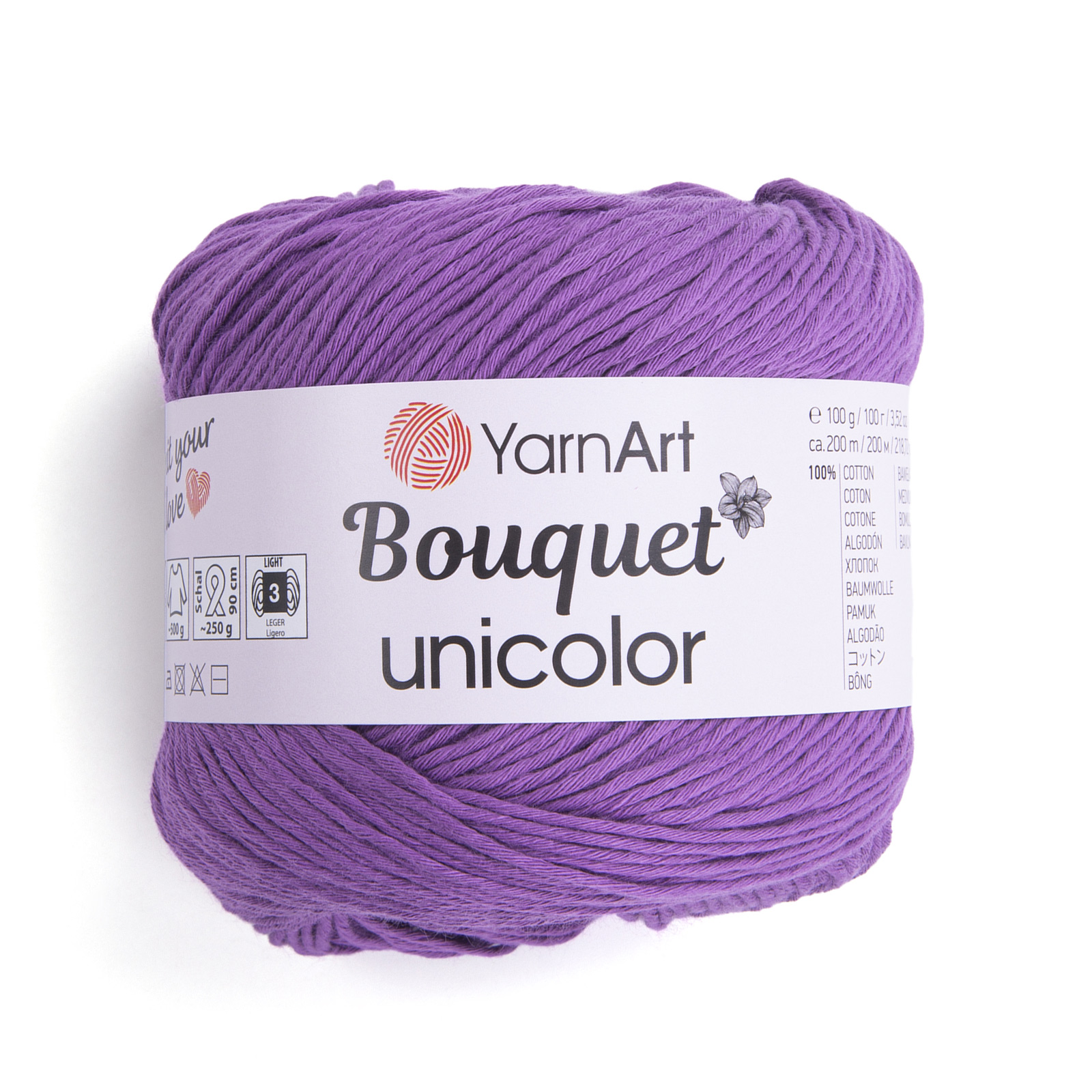 yarnart bouquet unicolor - purple (3213) - 100gr (200mt) | 1pc