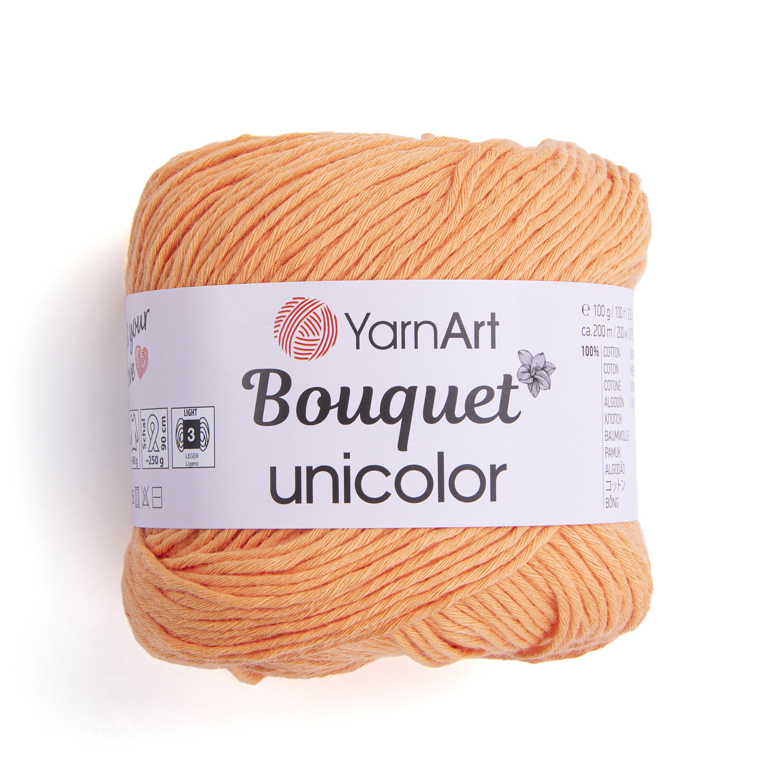 yarnart bouquet unicolor - peach (3214) - 100gr (200mt) | 1pc