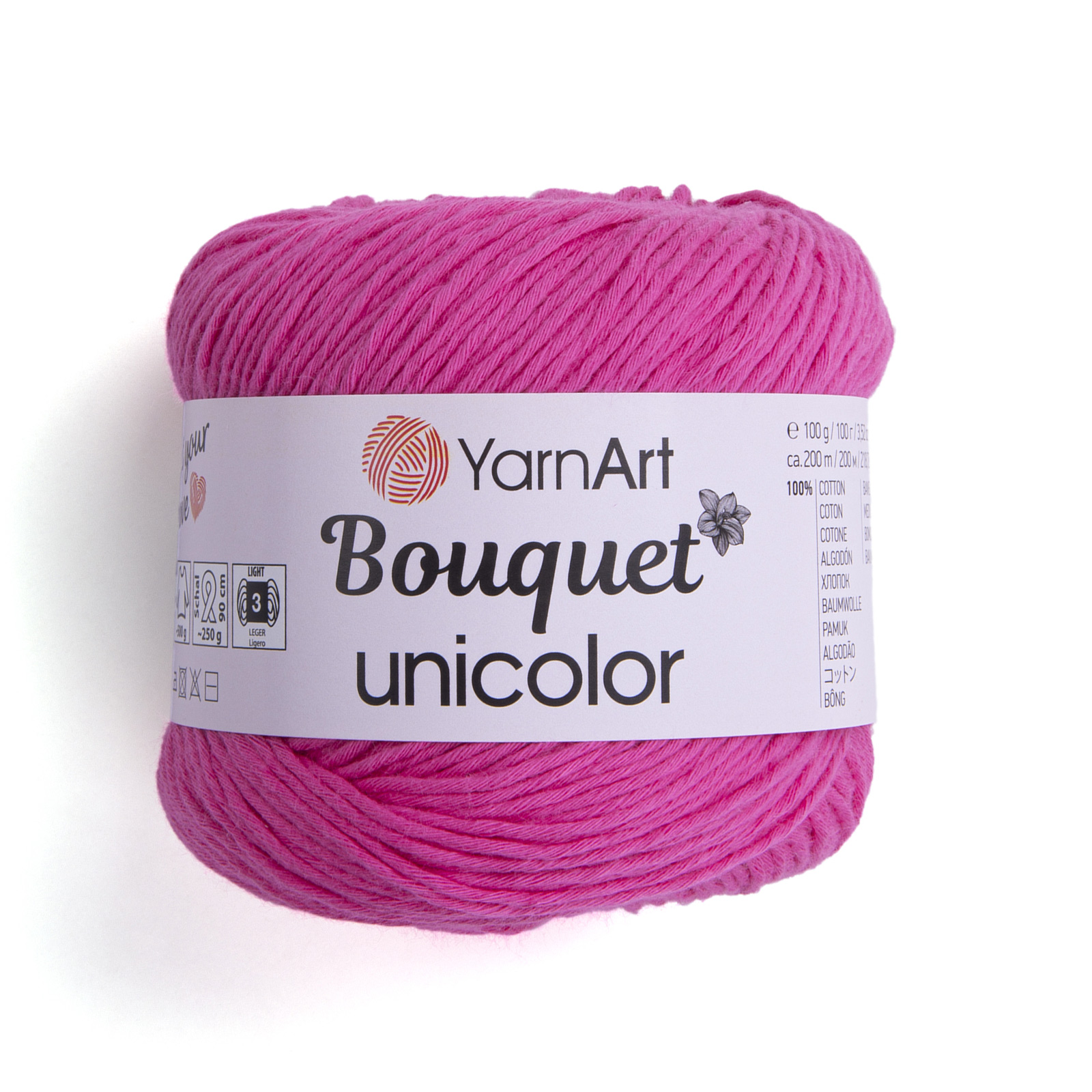 yarnart bouquet unicolor - fuchsia (3216) - 100gr (200mt) | 1pc