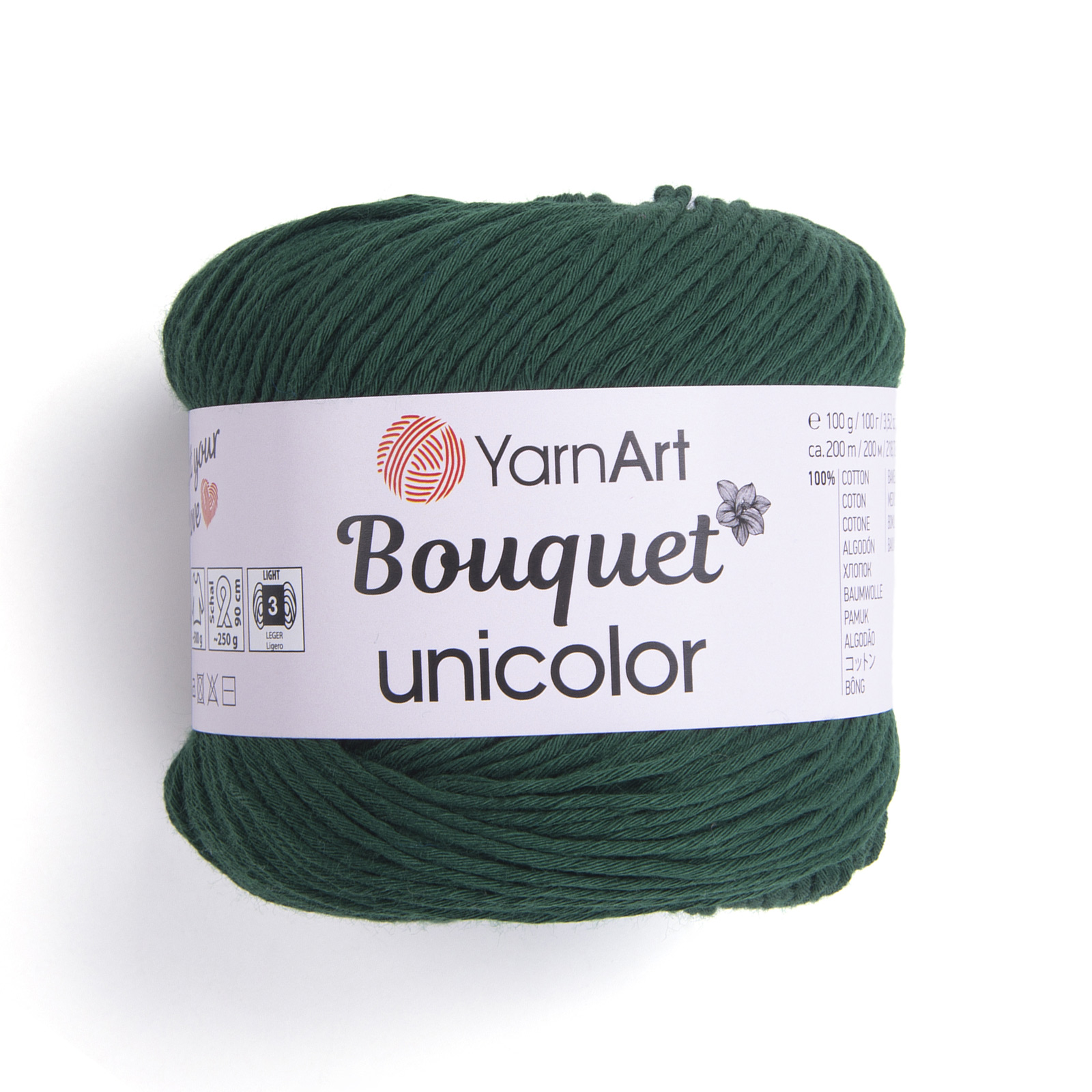 yarnart bouquet unicolor - wald (3221) - 100gr (200mt) | 1st