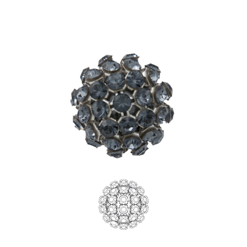 crystal mesh ball (40515) crystal silver night 15mm | 1pc