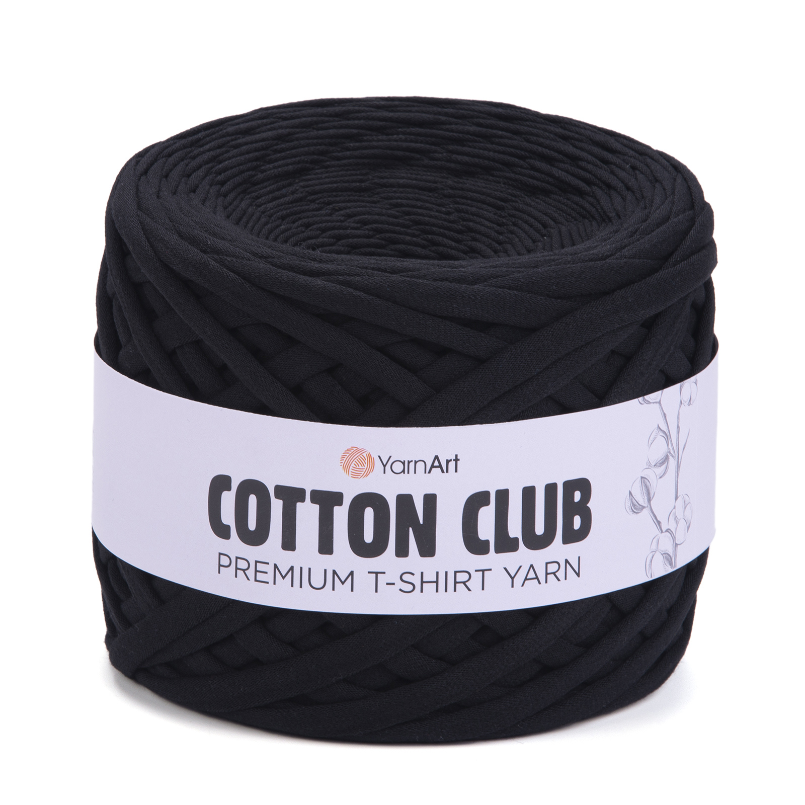yarnart cotton club - black (7300) - 310gr (110mt) | 1pc