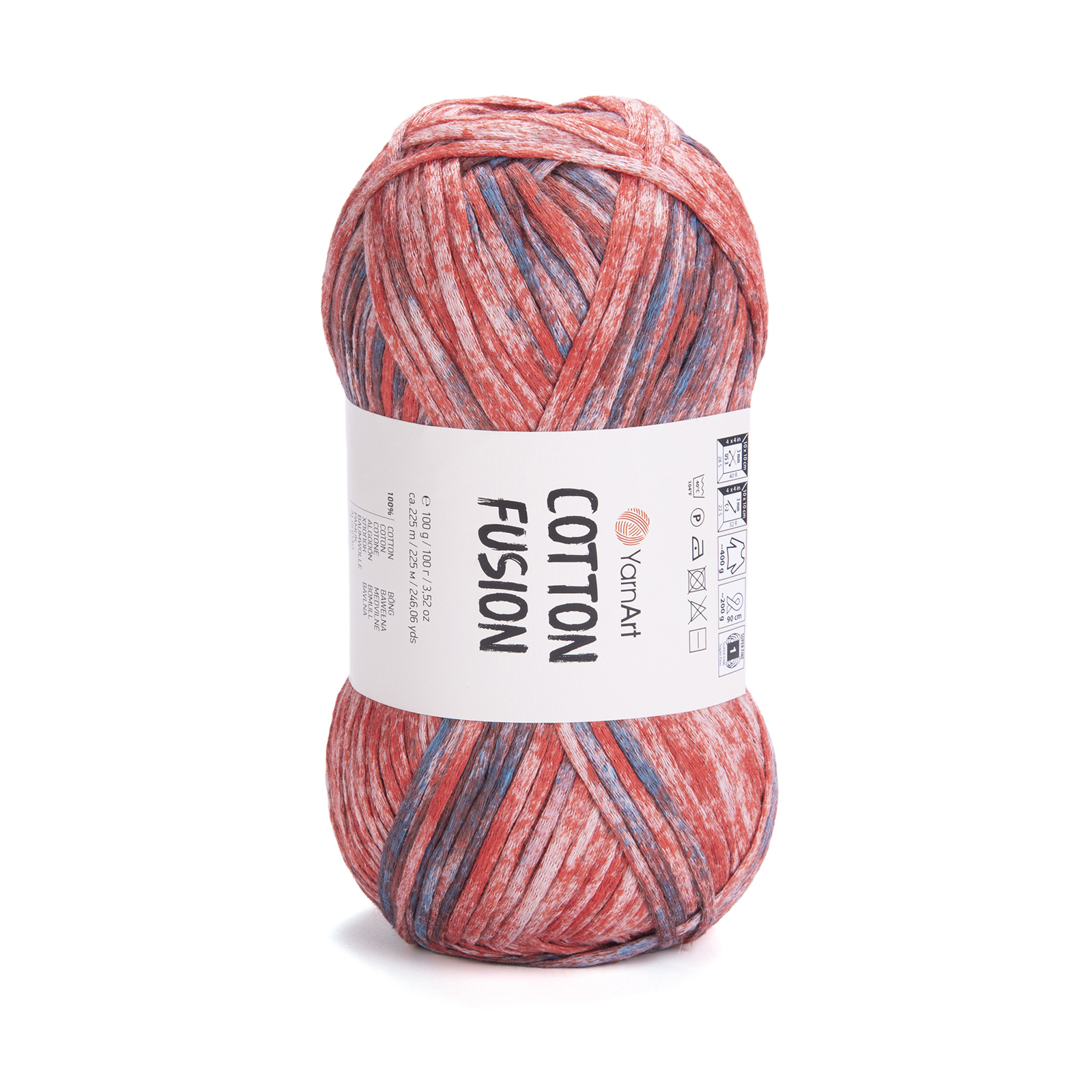 yarnart cotton fusion - strawberry (3654) - 100gr (225mt) | 1pc