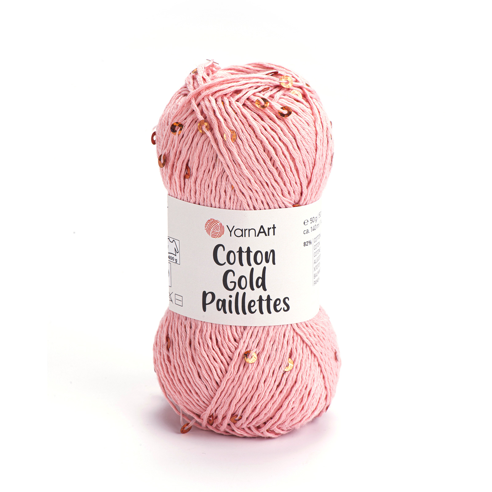 yarnart cotton gold paillettes - rosa (7108) - 50gr (140mt) | 1st