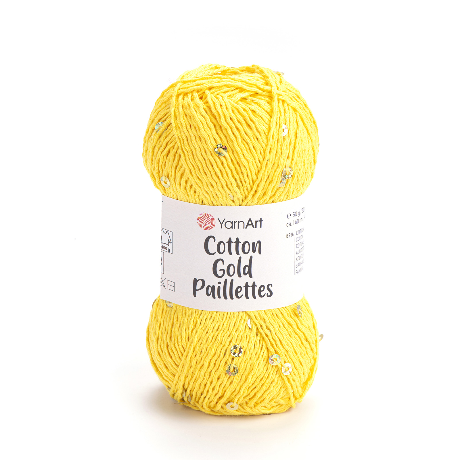 yarnart cotton gold paillettes - gelb (7106) - 50gr (140mt) | 1st