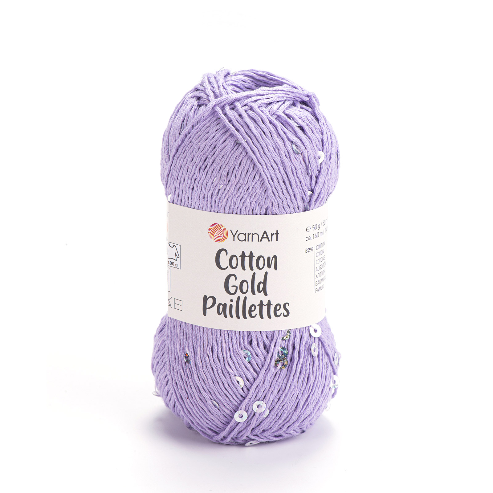 yarnart cotton gold paillettes - lavander (7116) - 50gr (140mt) | 1pc