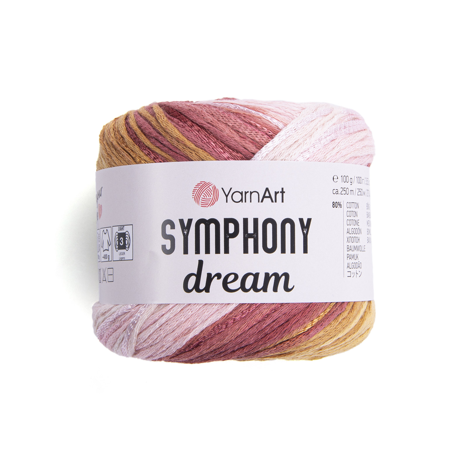 yarnart symphony dream - strawberry & cream (3104) - 100gr (250mt) | 1pc