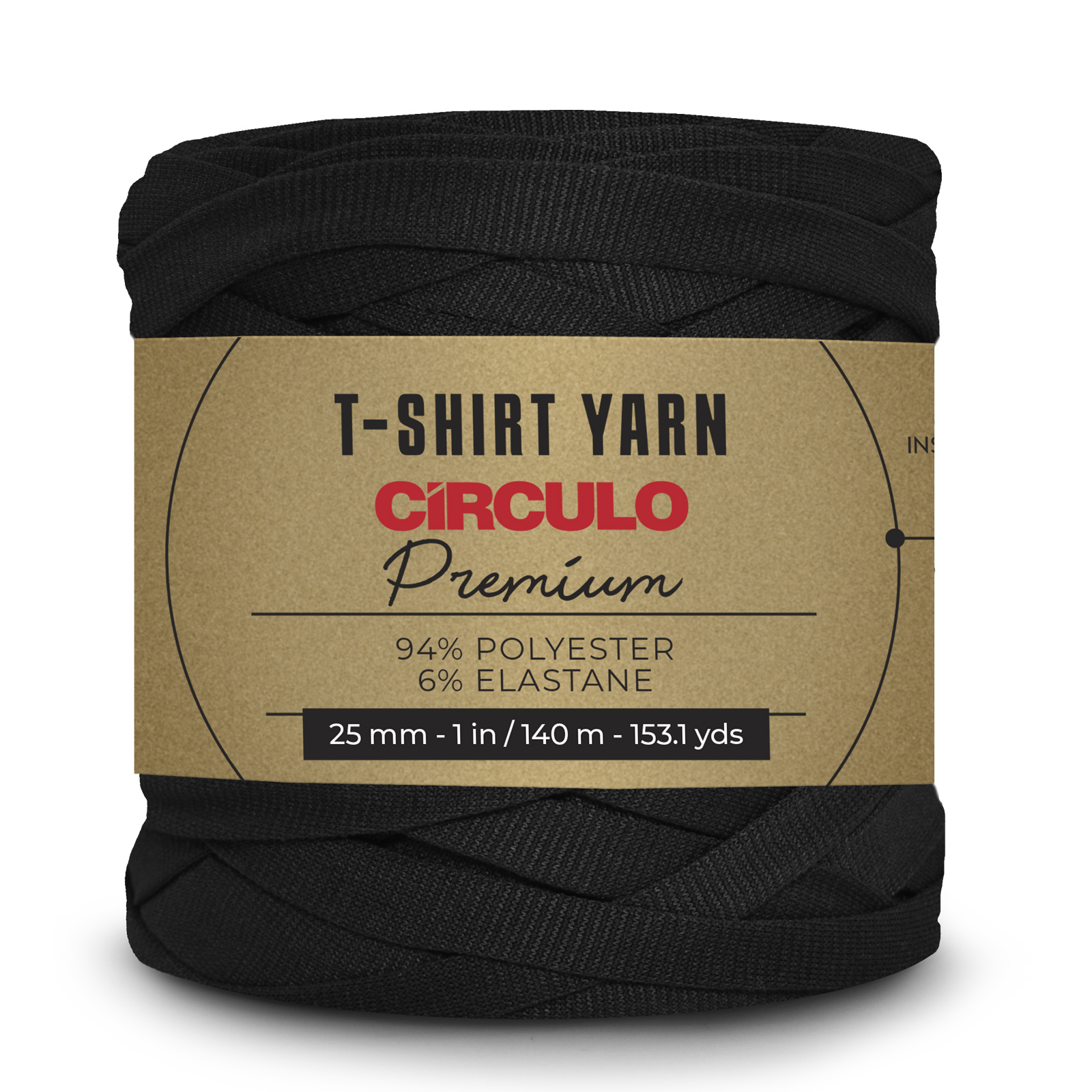 circulo premium t-shirt yarn - black (8990) - 270gr (140mt) | 1pc