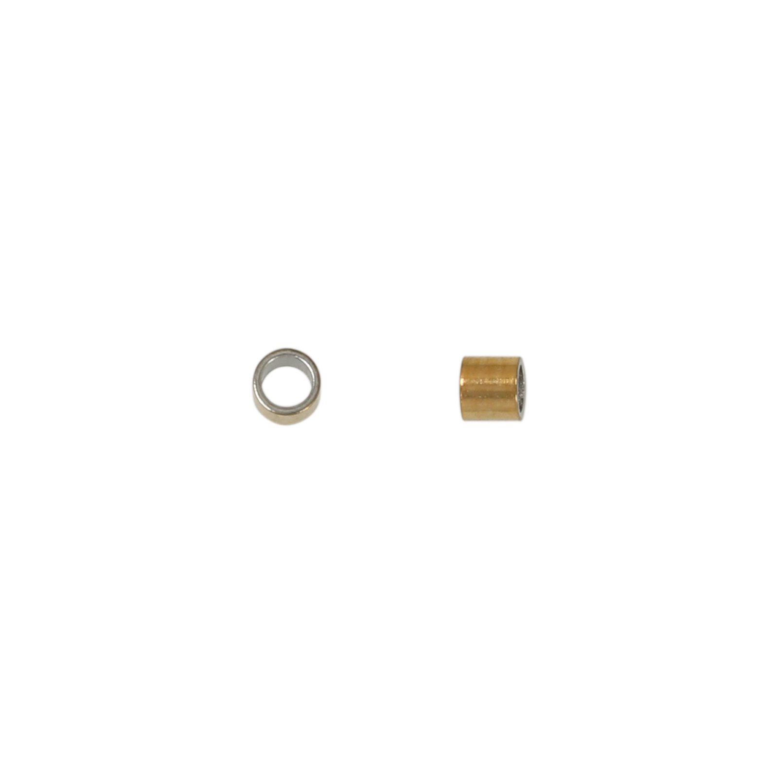 gold plated stainless steel crimp tubes 2mm | 50pc