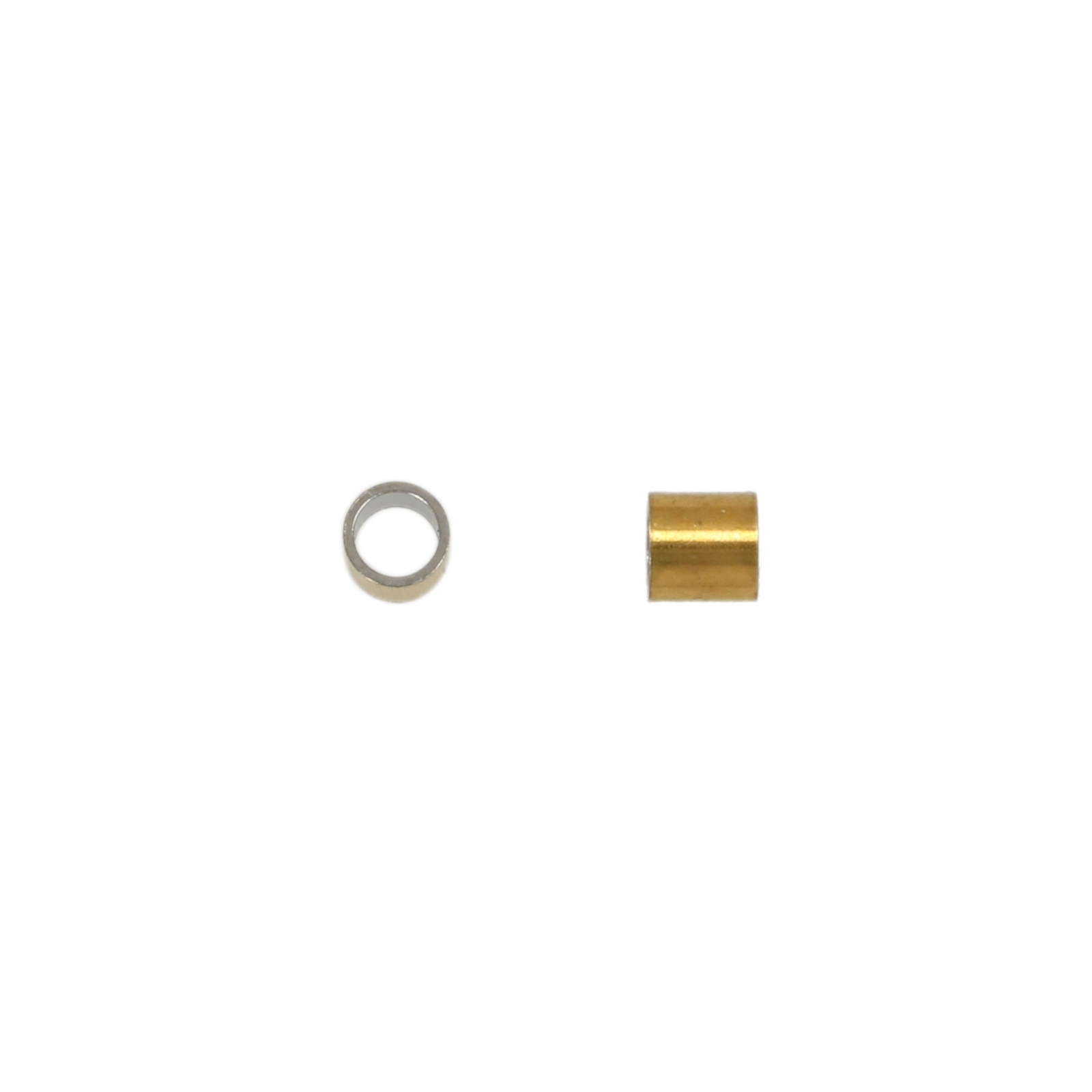 gold plated stainless steel crimp tubes 2,5mm | 50pc