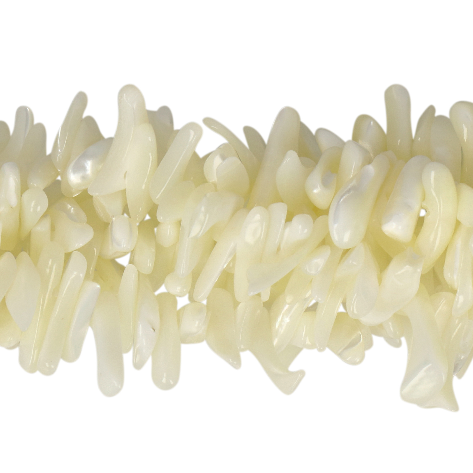 natürliche perlmuttperlen weiß chips 10-15mm | strang 38/40cm
