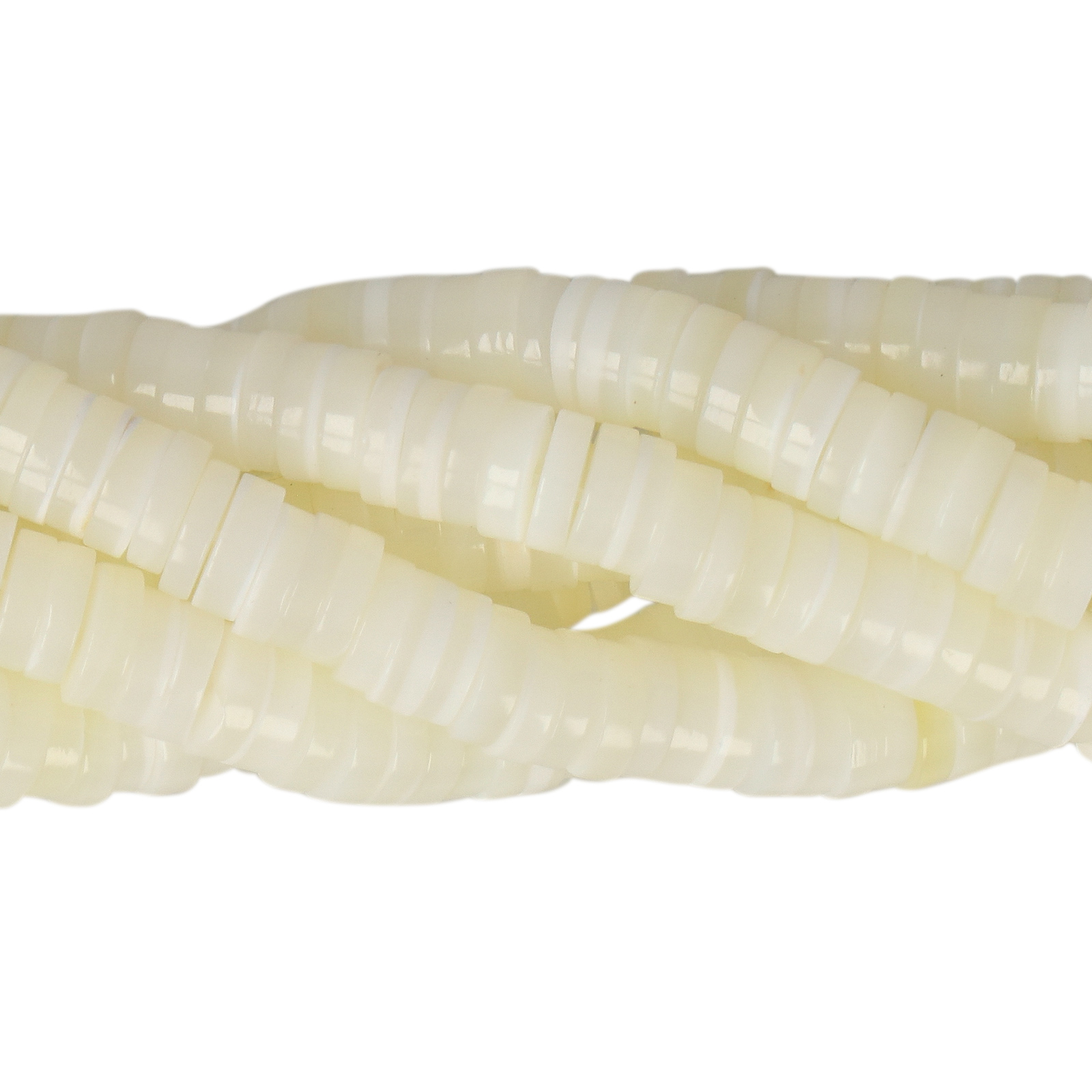 natürliche perlmuttperlen weiß heishi 6x2mm | 30st