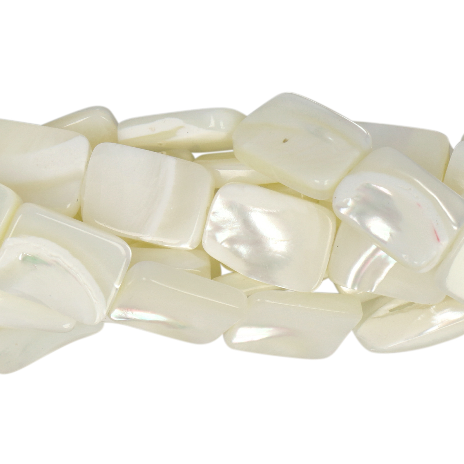 white natural mother of pearl - smooth rectangle 14x10mm | 4pc