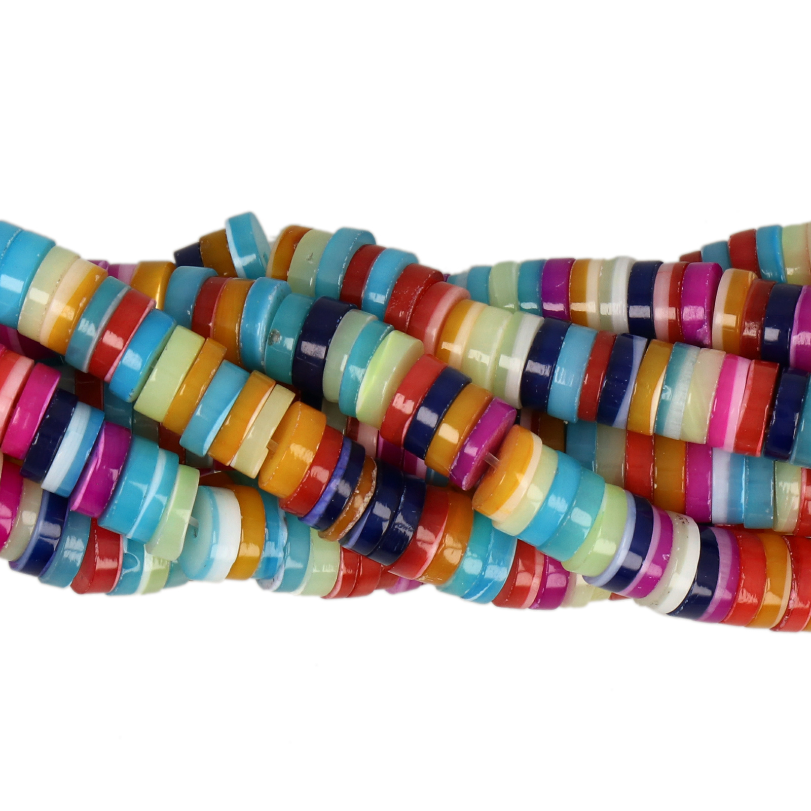 dyed natural mother of pearl - heishi 6x2mm | 16-inch strand