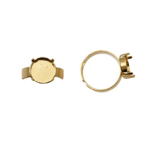 adjustable gold plated ring setting for rivoli 12mm (1122) | 1pc