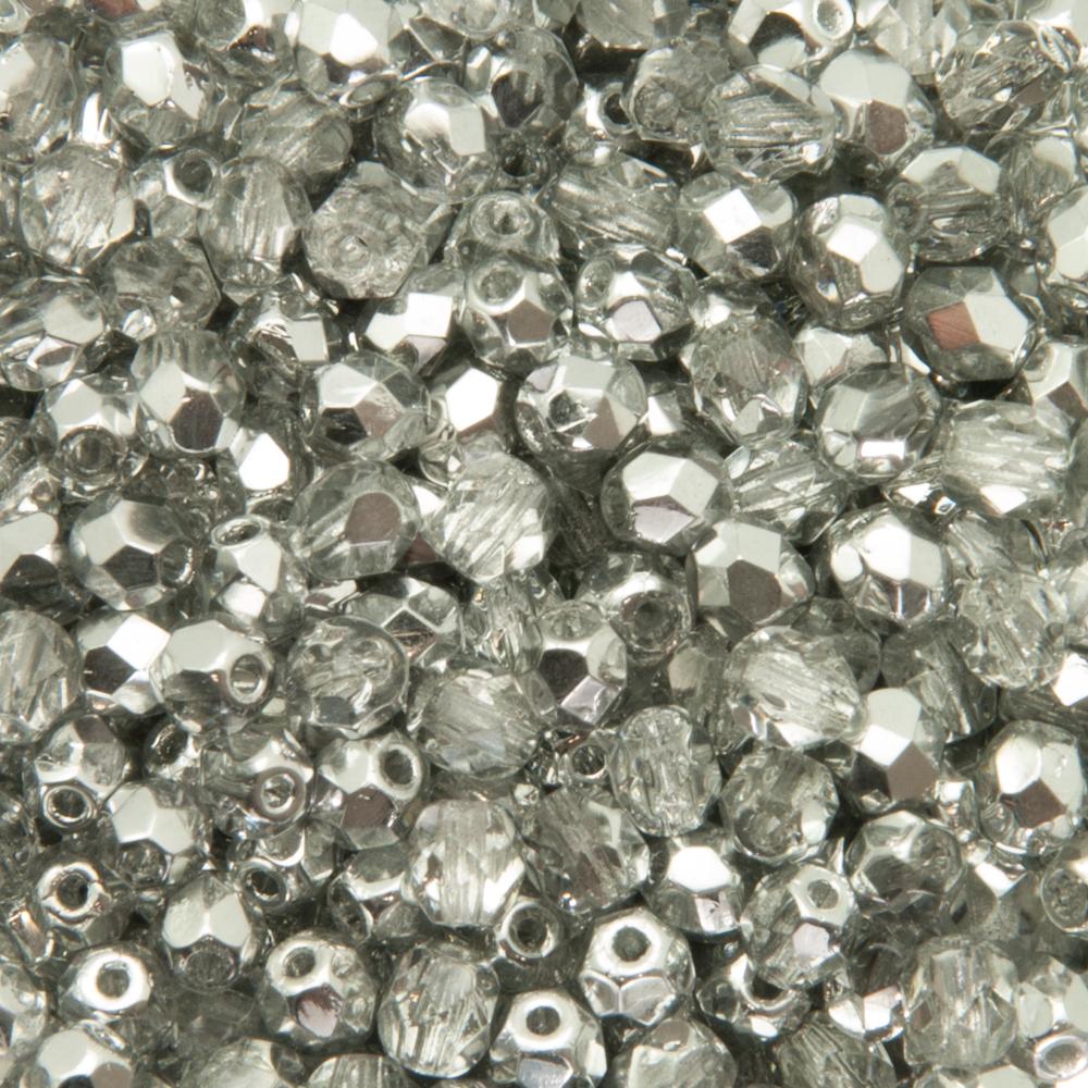 czech fire-polished round beads - crystal labrador 4mm | 50pc