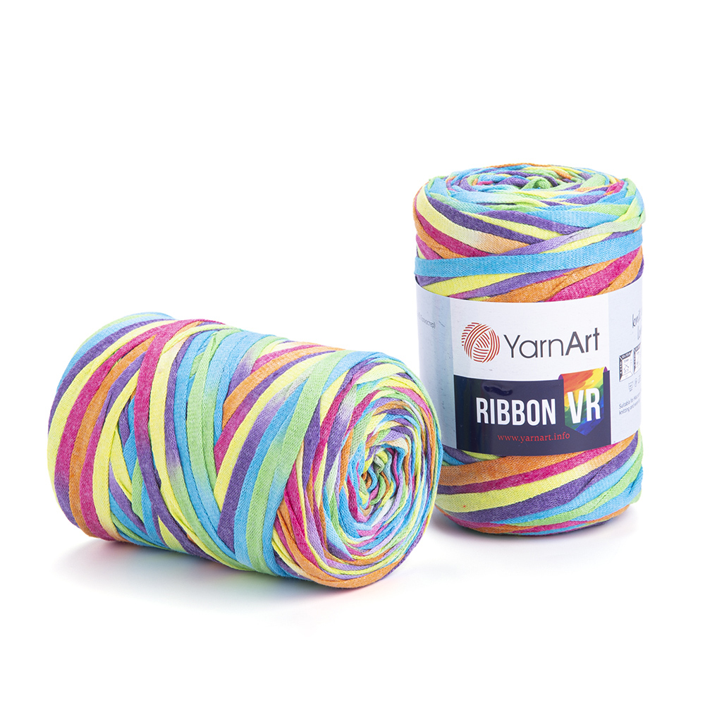 yarnart ribbon vr - rainbow (919) - 250gr (125mt) | 1pc