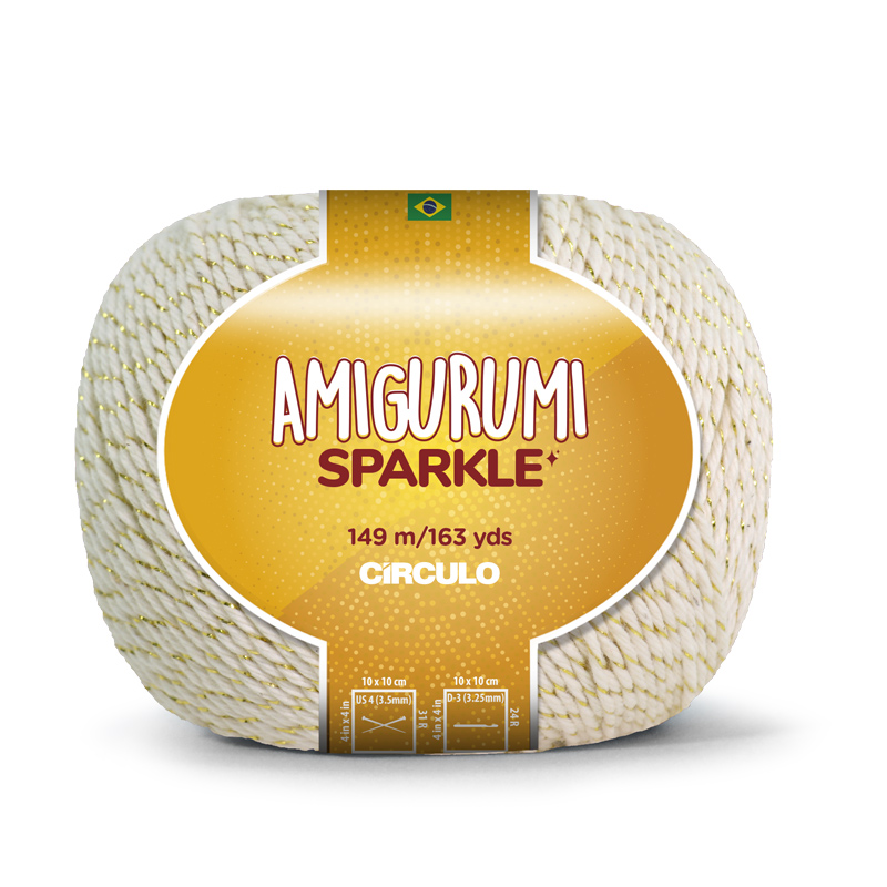 circulo amigurumi sparkle - natural (20) - 80gr (149mt) | 1pc