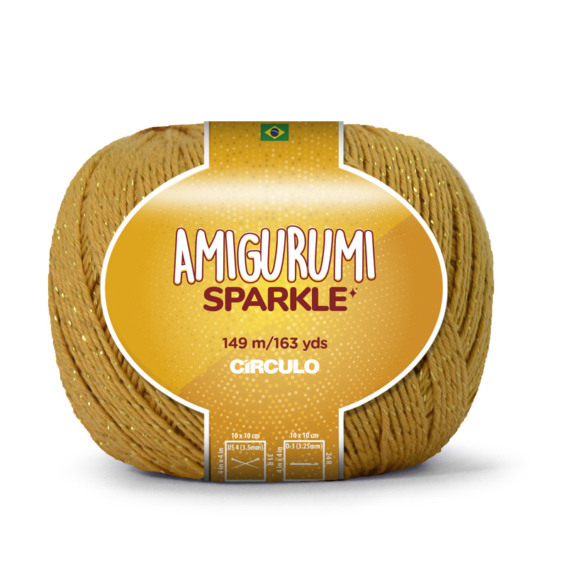 circulo amigurumi sparkle - mustard (7030) - 80gr (149mt) | 1pc