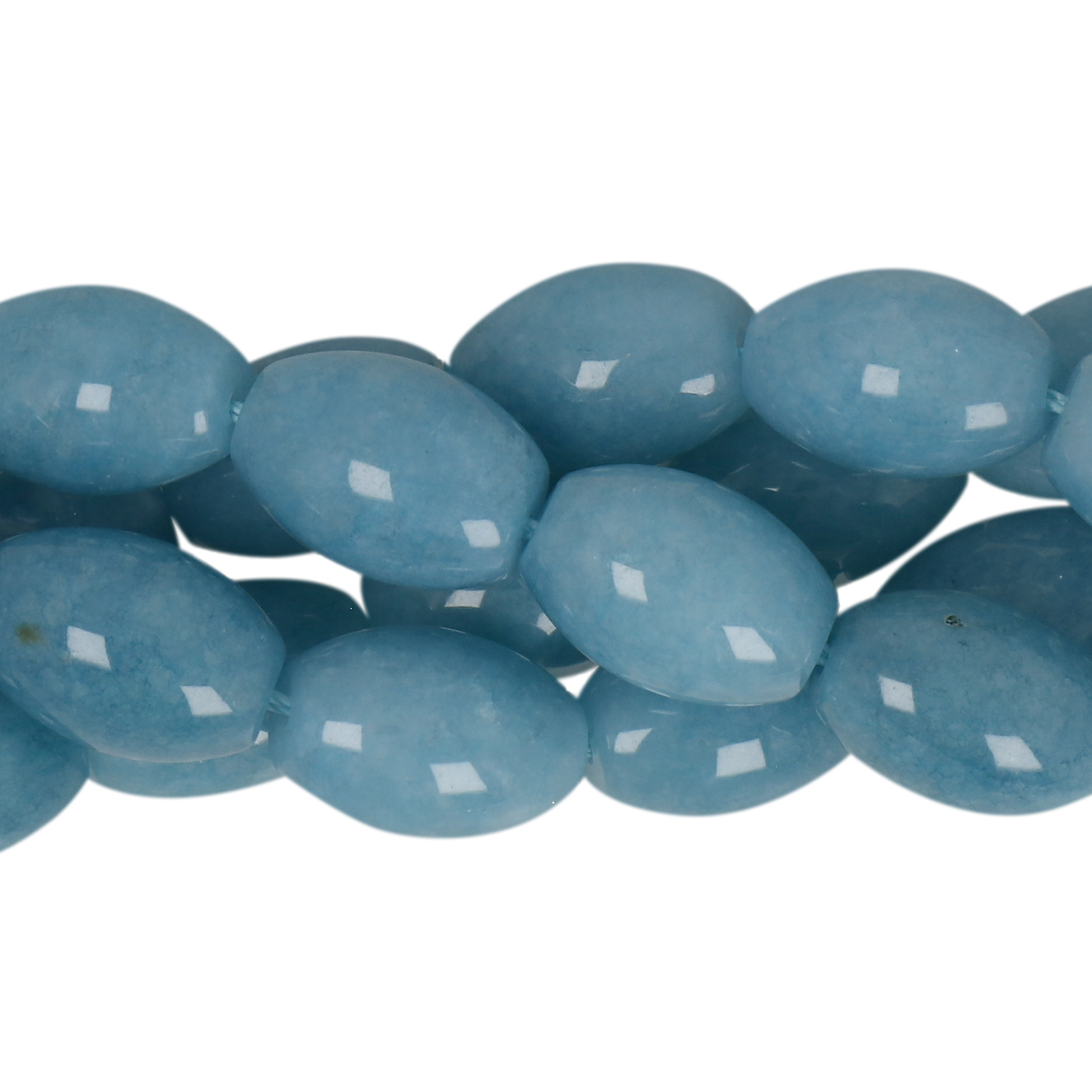 dyed jade aquamarine smooth barrel 14x10mm | 4pc