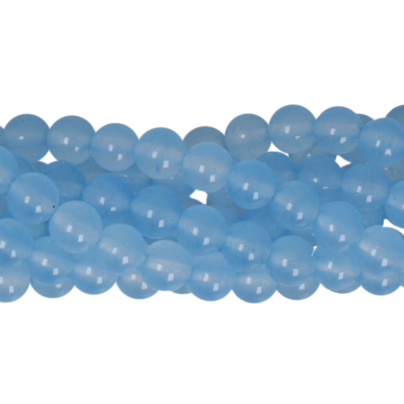 dyed jade sky blue smooth round 6mm | 15/16-inch strand