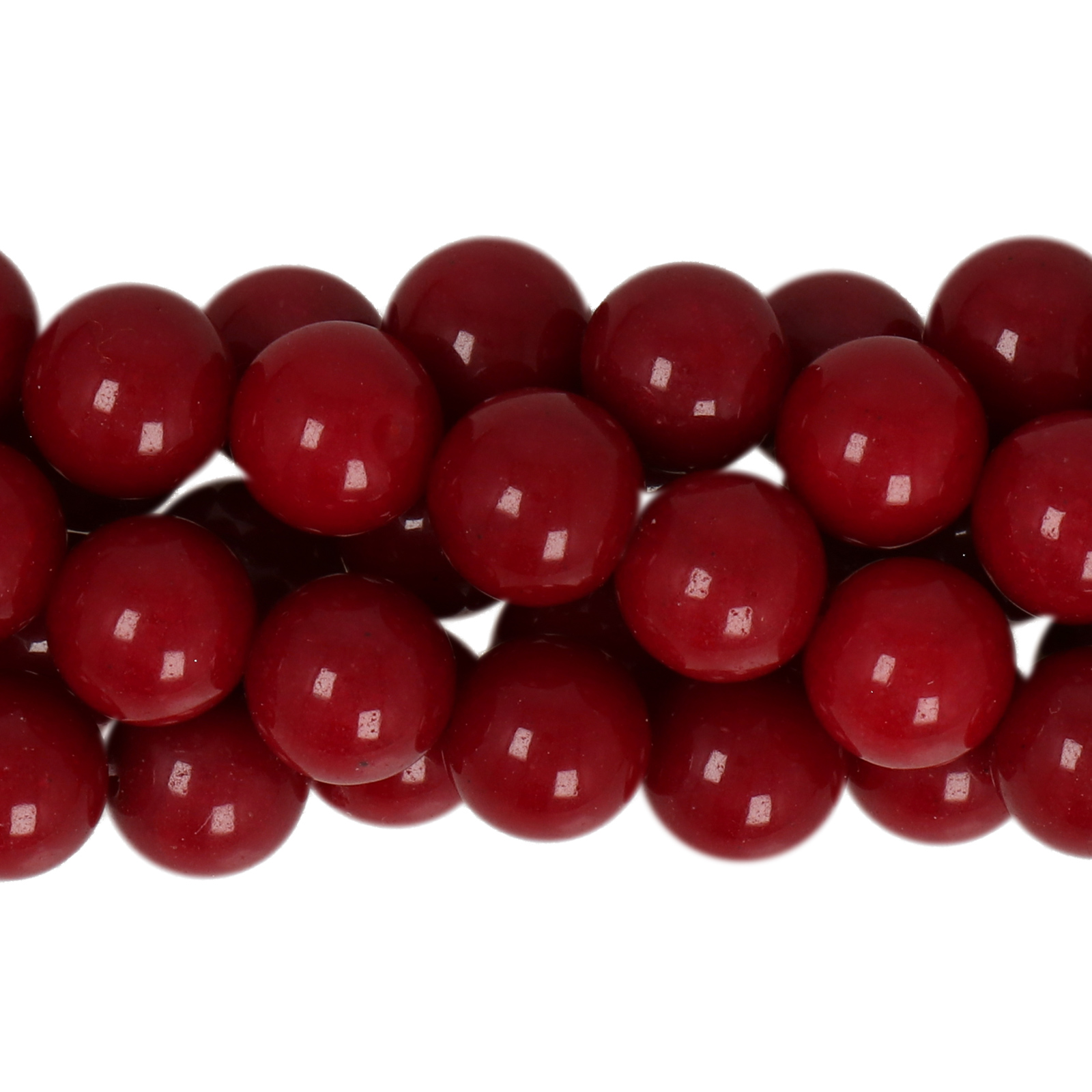 dyed jade red smooth round 10mm | 15/16-inch strand