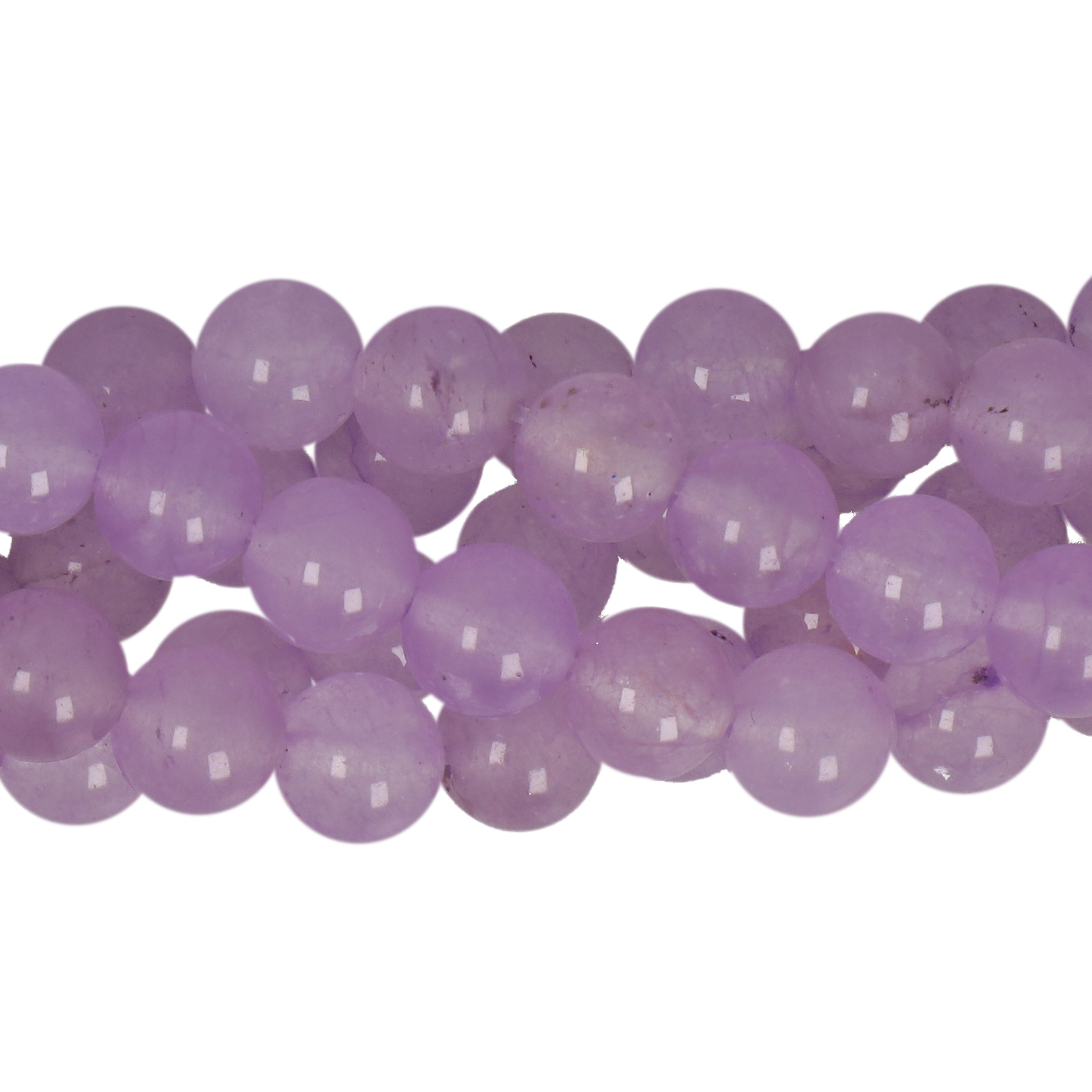 dyed jade lavender smooth round 8mm | 15/16-inch strand