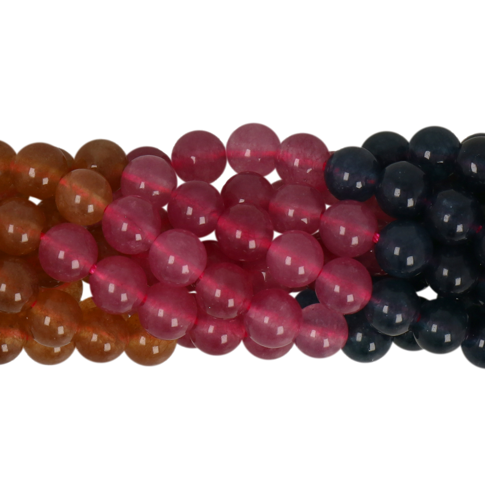 dyed jade transparent mix smooth round 6mm | 15/16-inch strand