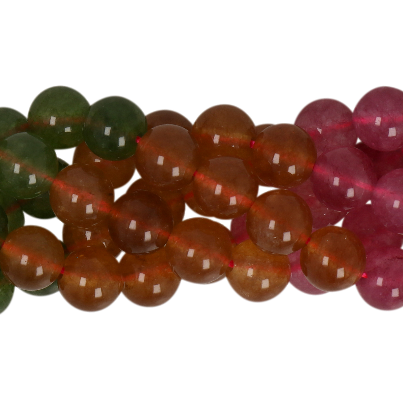 dyed jade transparent mix smooth round 8mm | 15/16-inch strand