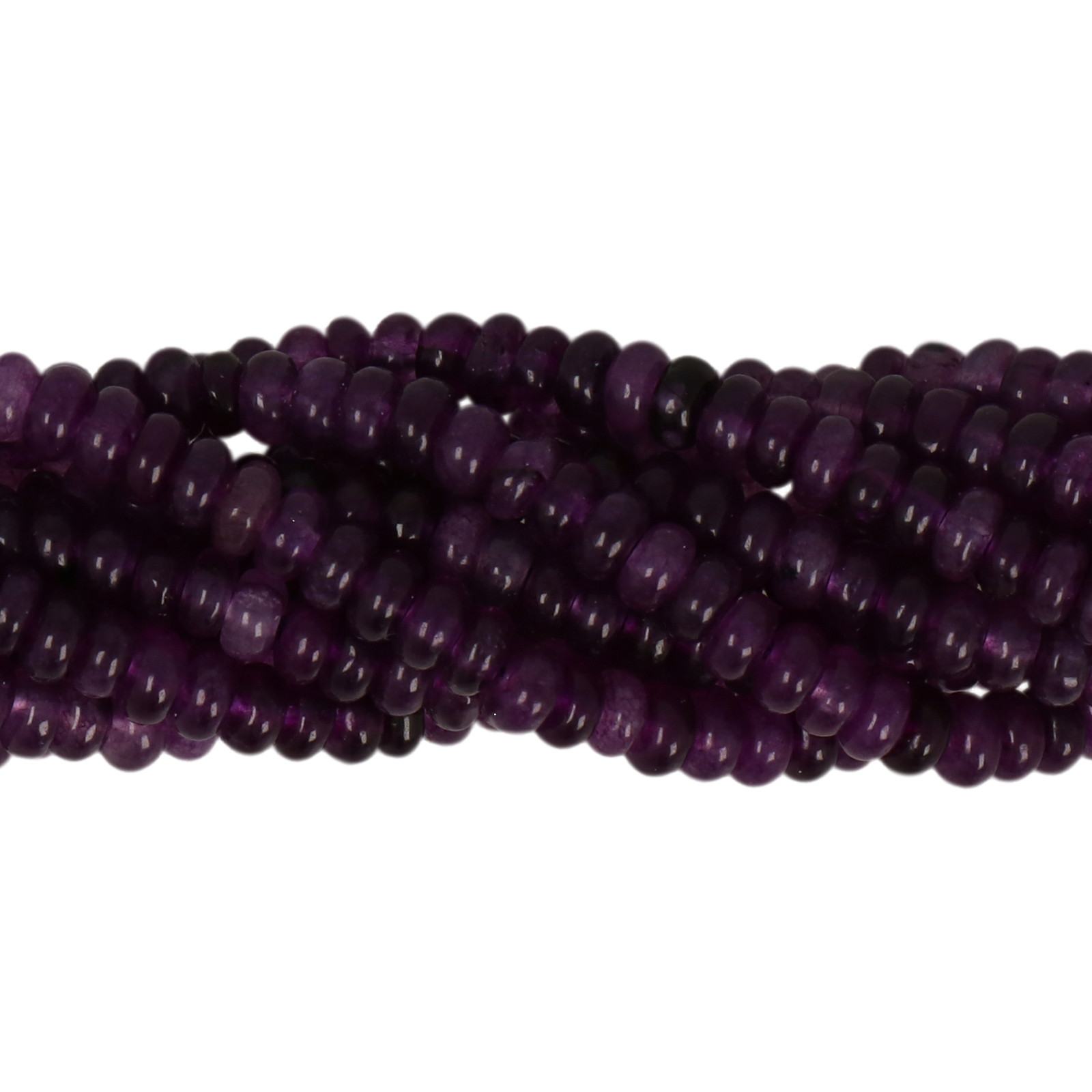 dyed jade amethyst smooth roundelle 4x2mm | 15/16-inch strand